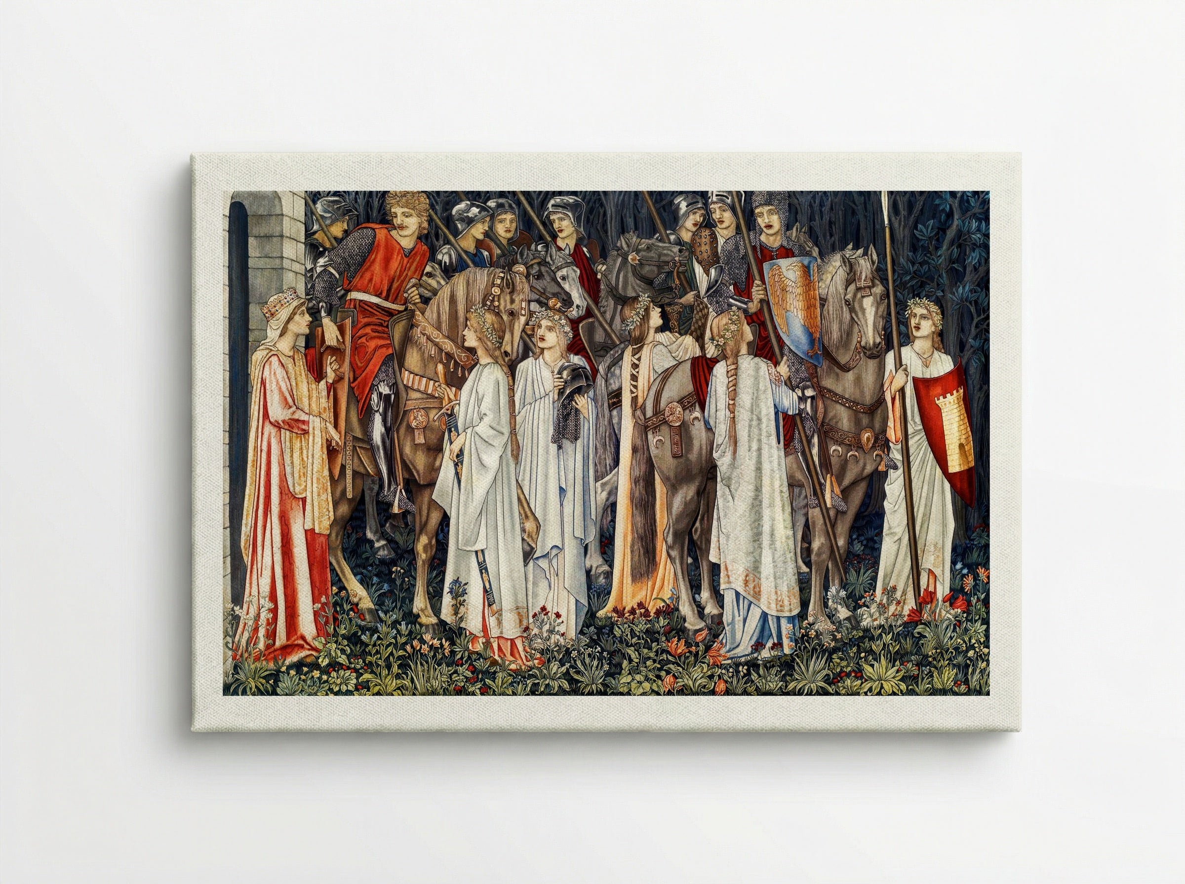 The Arming and Departure of the Knights - William Morris - Canvas