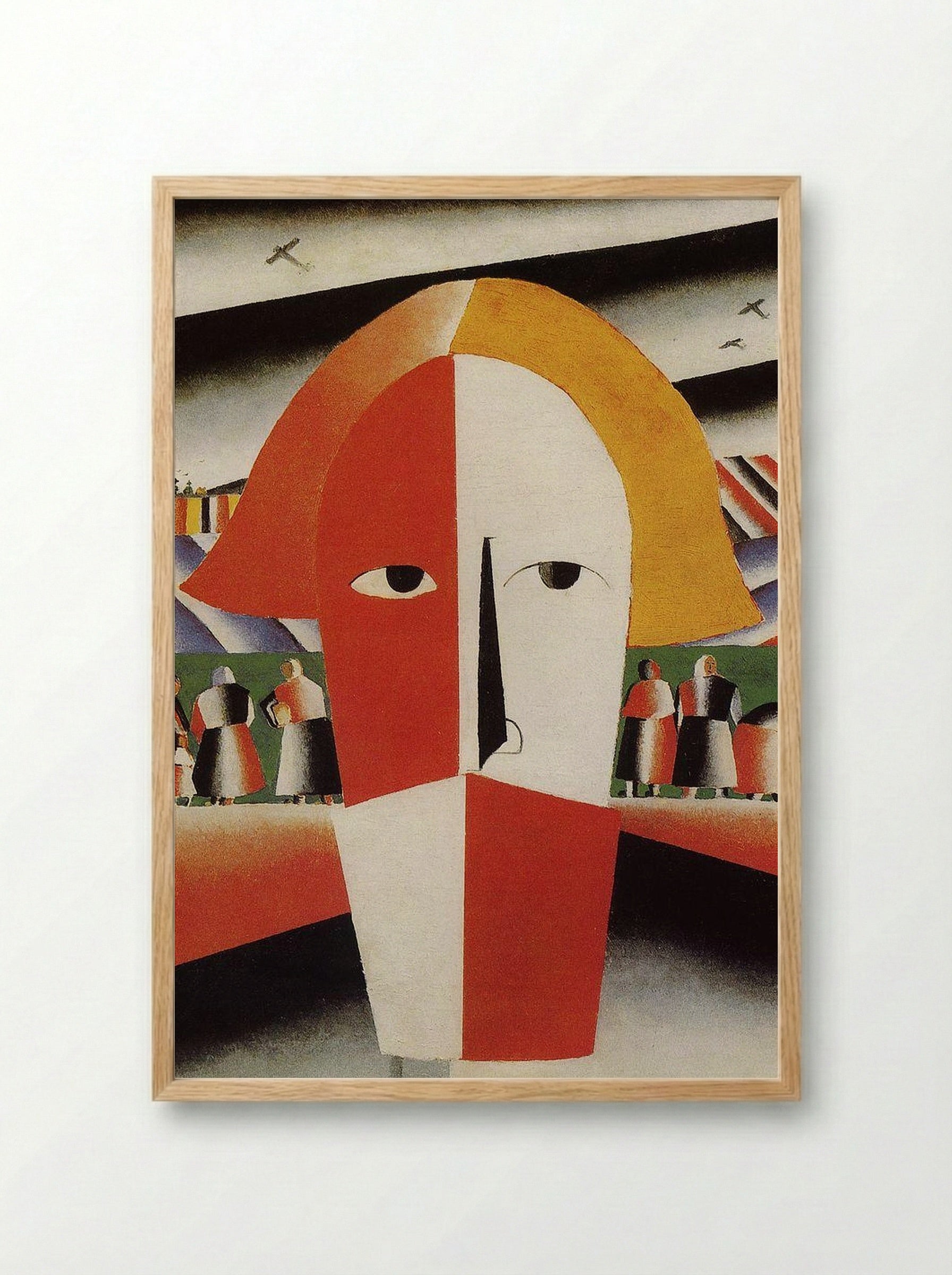 Head of a Peasant Girl - Kazimir Malevich - Framed Print Wood