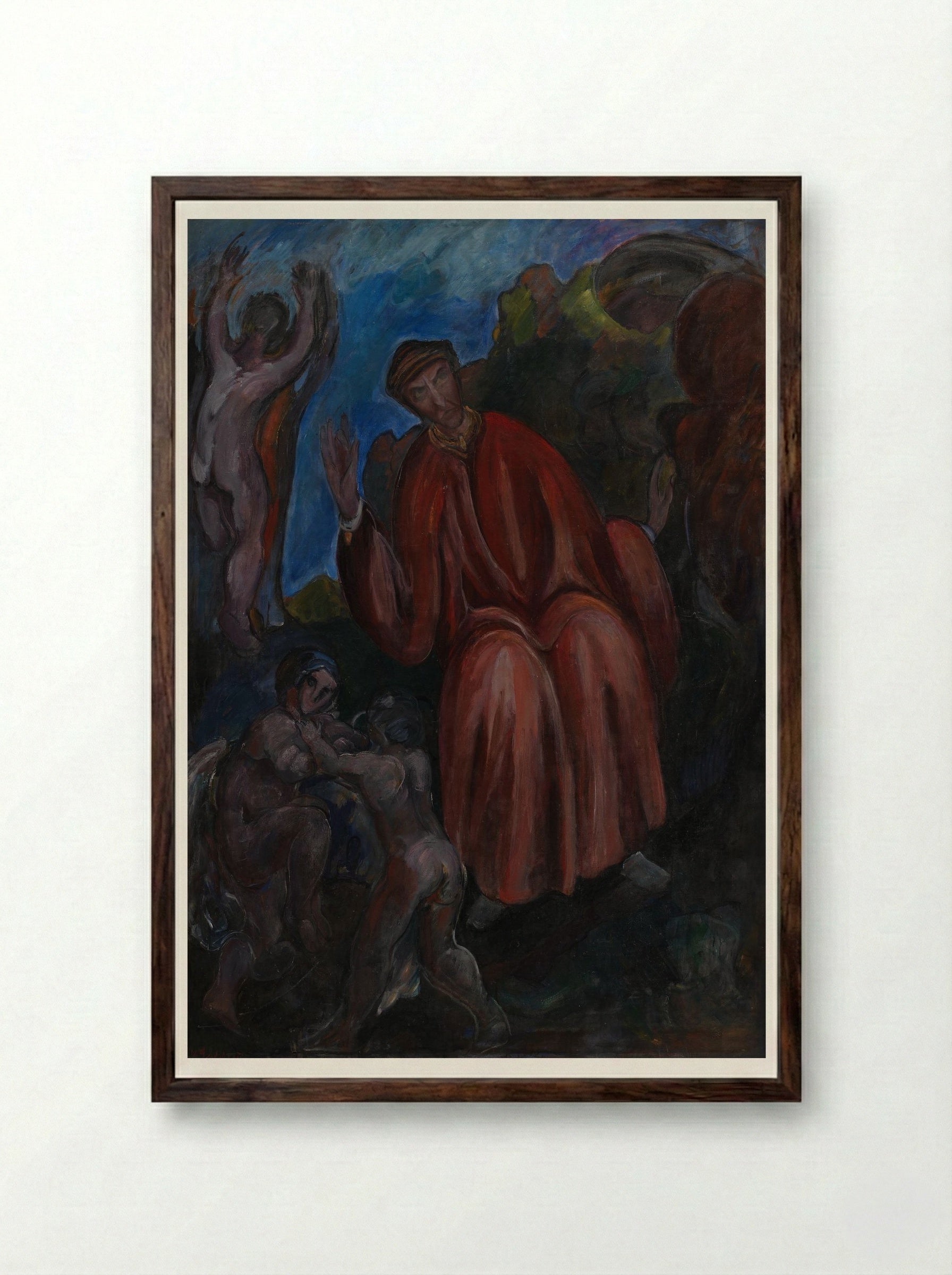 Dante. Prophets, Opus I - Jens Adolf Jerichau - Framed Print Dark Wood