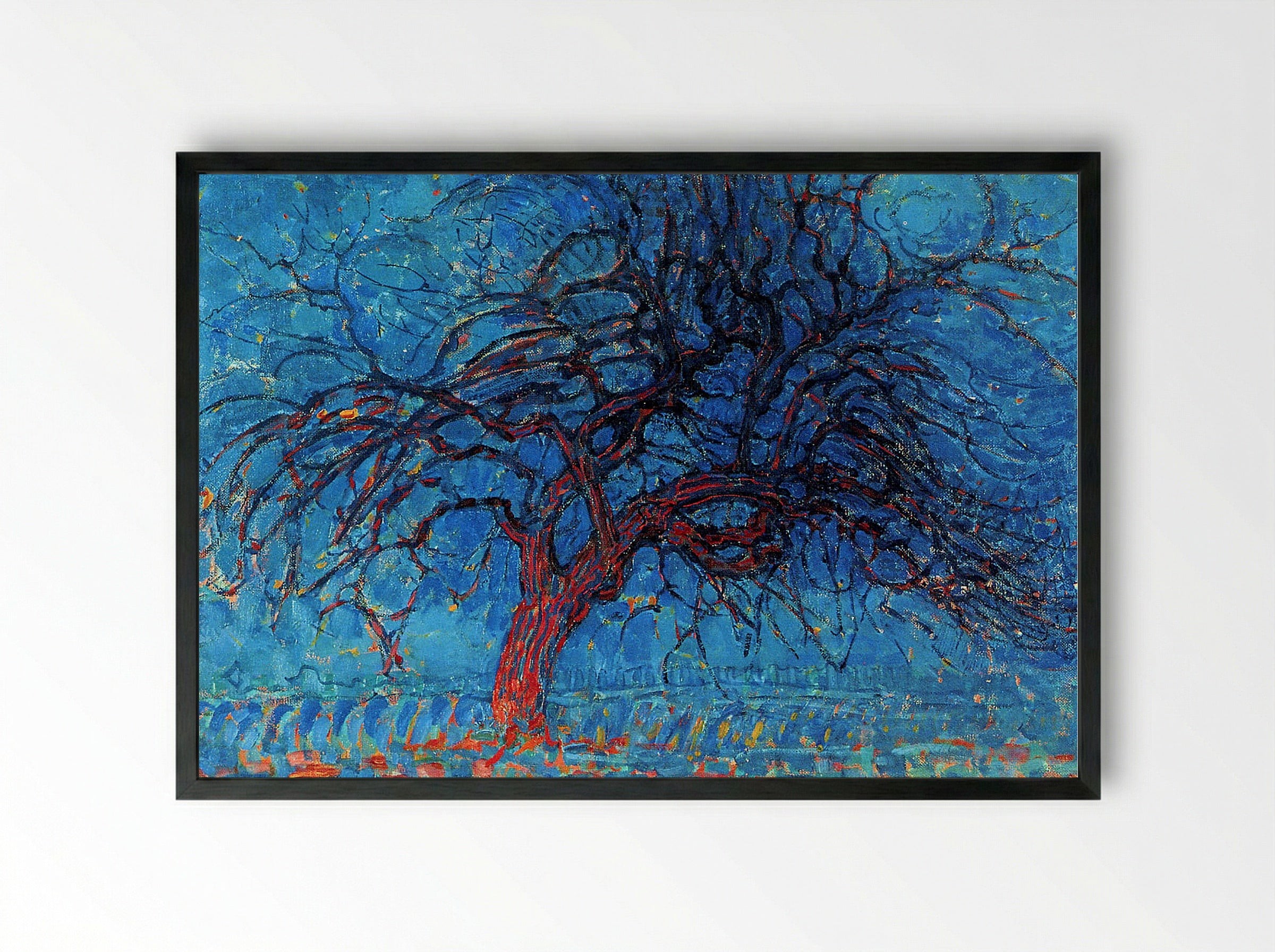 Avond (Evening): The Red Tree - Piet Mondrian - Framed Print Black