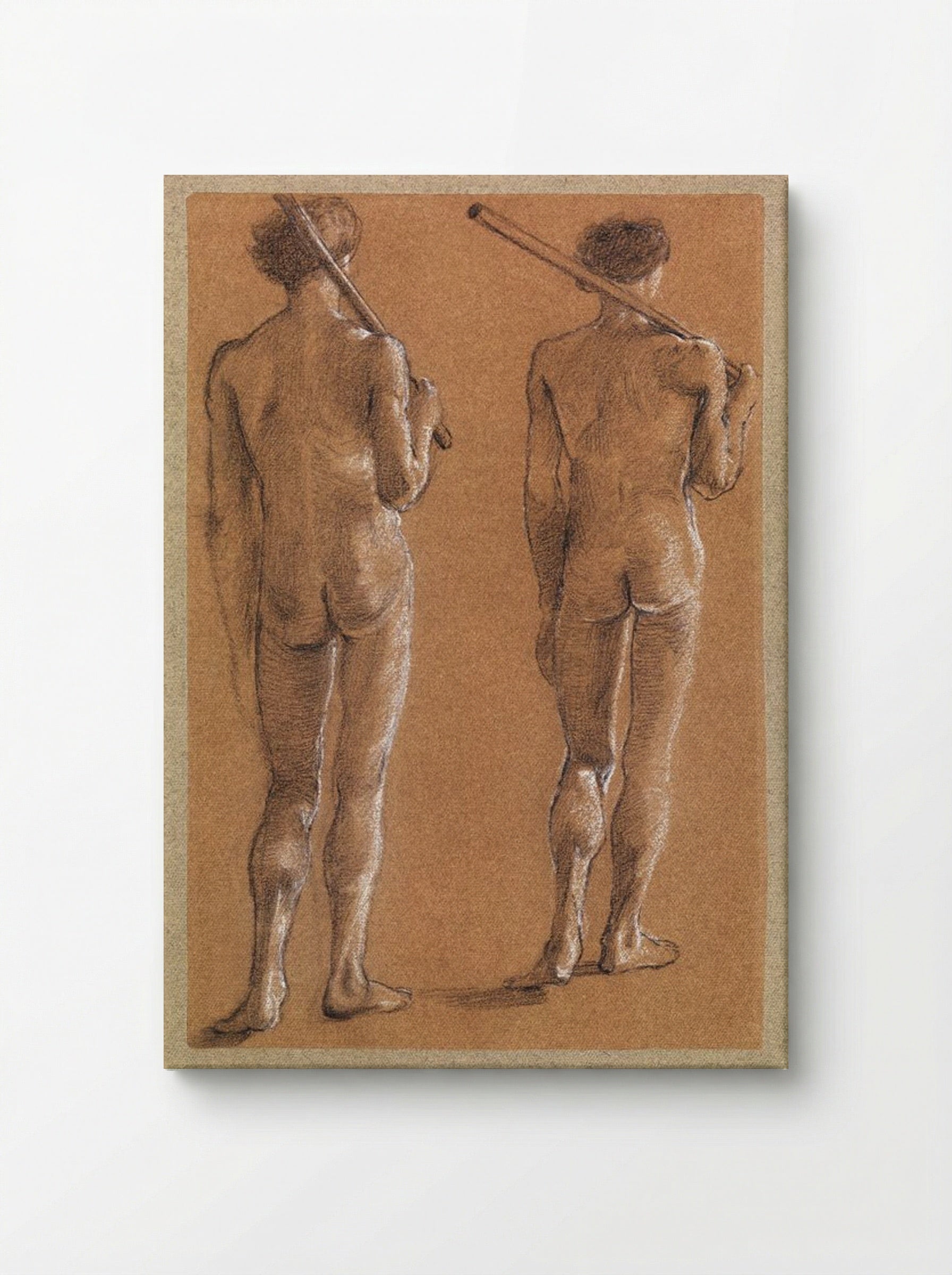 Male Nude Studies of Two Soldiers for 'The Princess Led to the Dragon' - Edward Burne-Jones - Canvas