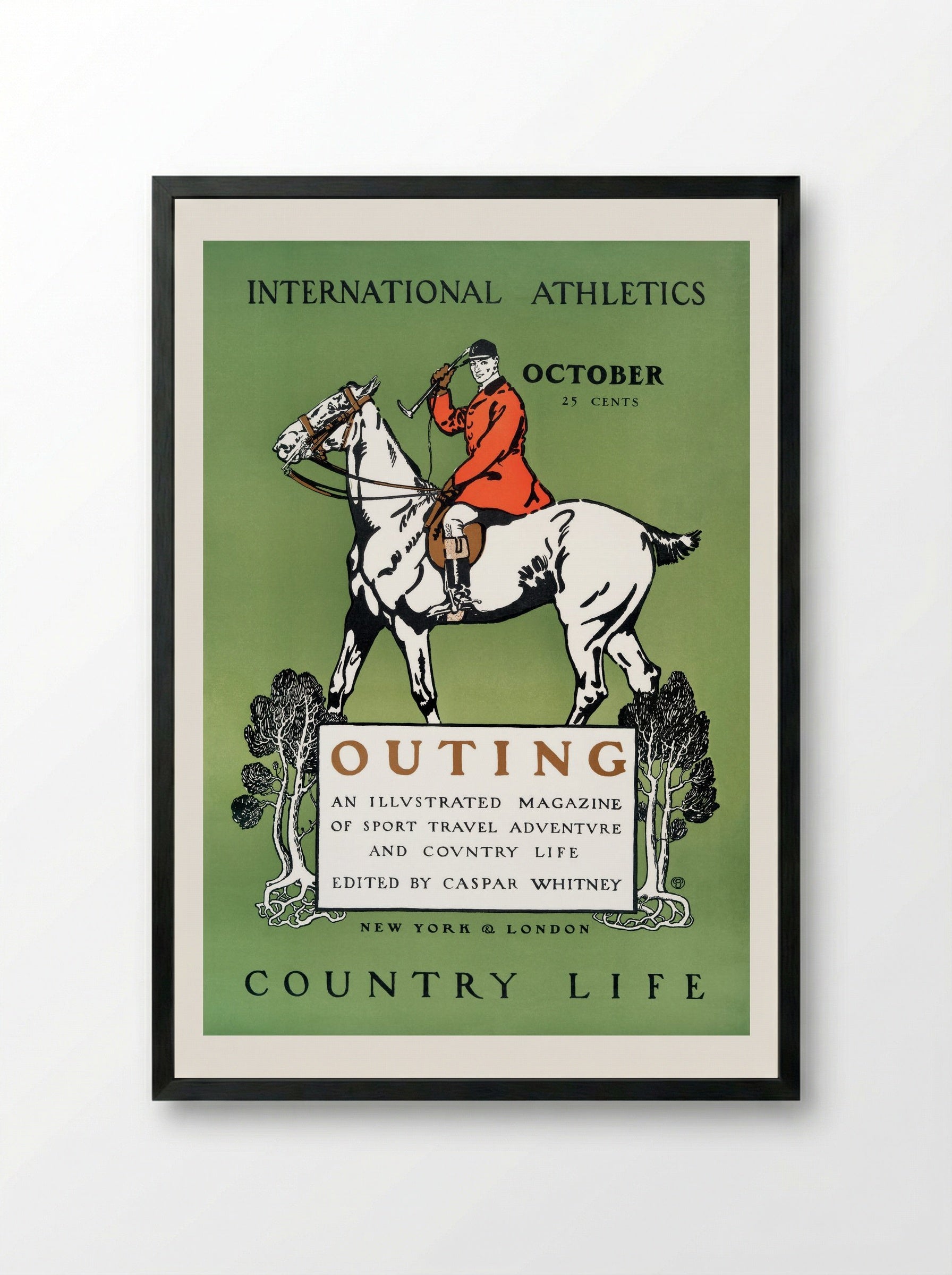 Outing, October (Magazine Cover) - Edward Penfield - Framed Print Black