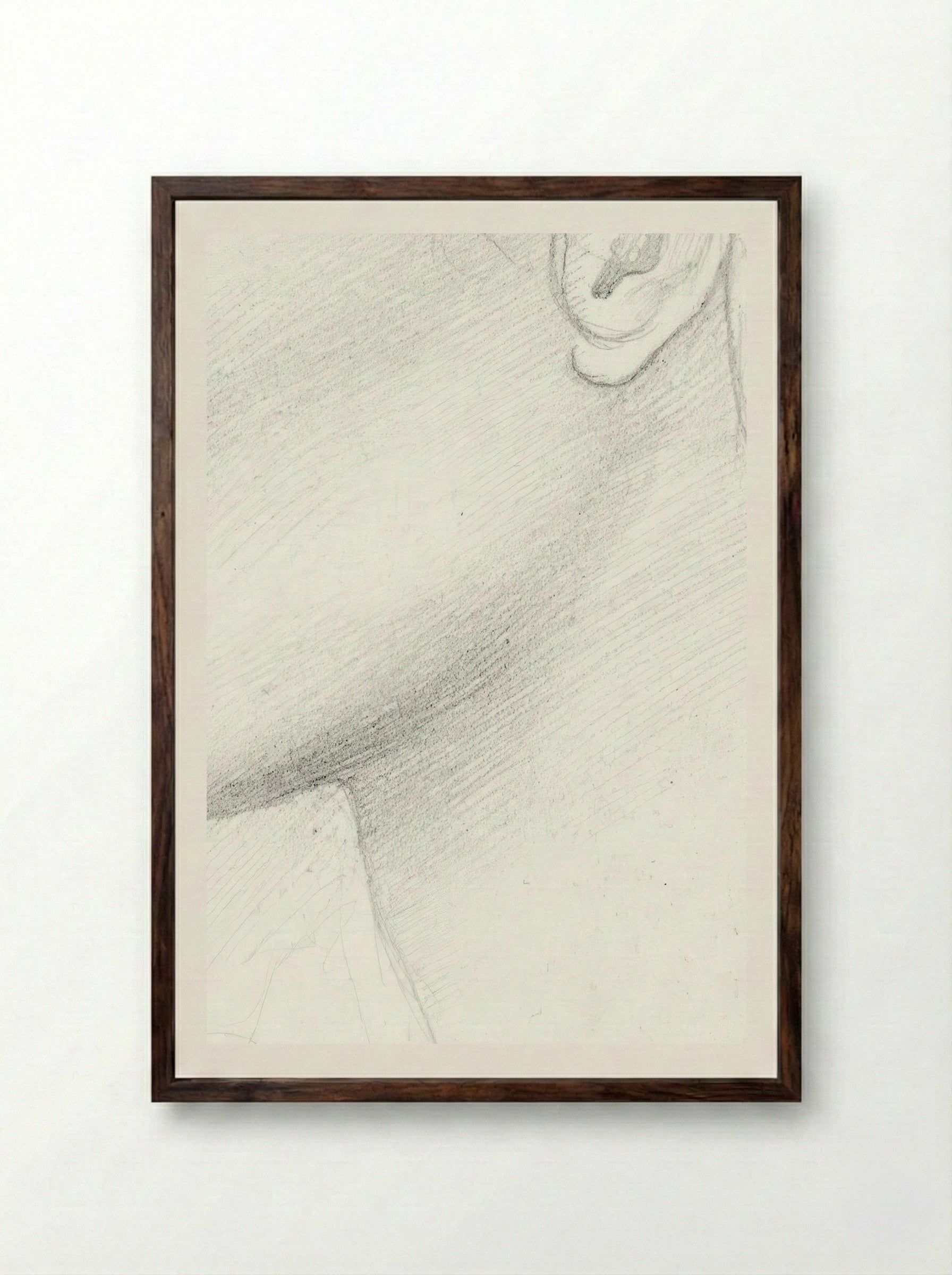 Head of Girl Facing Left - Edward Burne-Jones - Framed Print Dark Wood