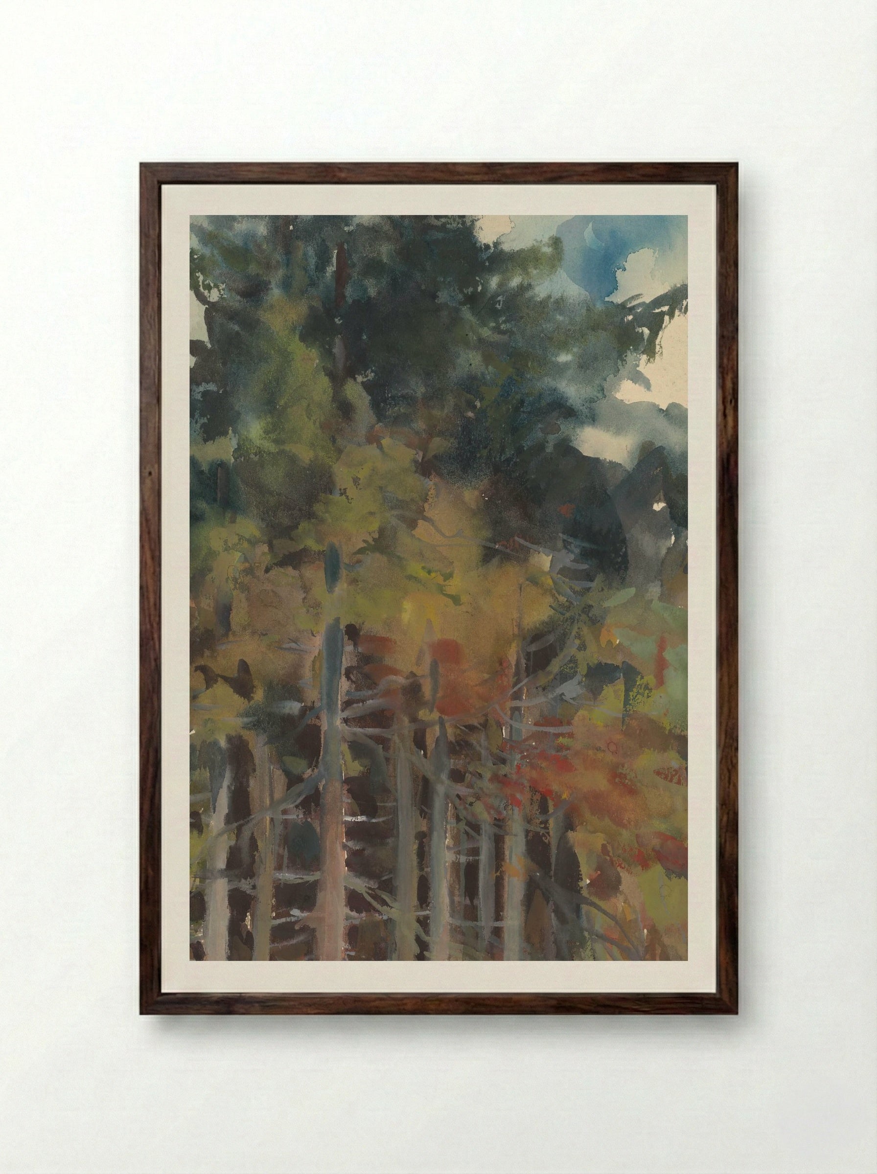 In the Forest in Autumn - Zolo Palugyay - Framed Print Dark Wood