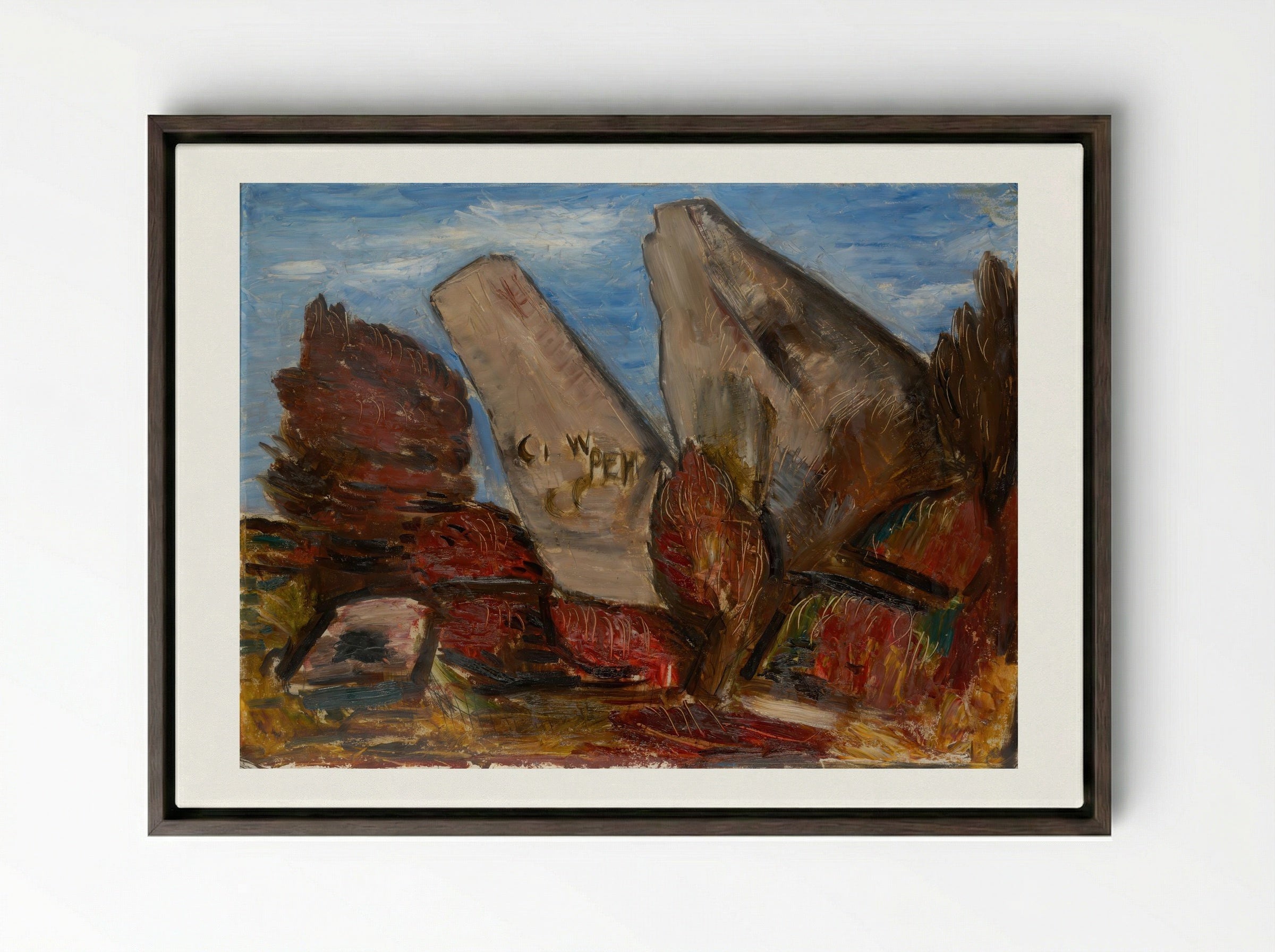 Whale's Jaw, Dogtown Common, Cape Ann, Massachusetts - Marsden Hartley - Framed Canvas Dark Wood