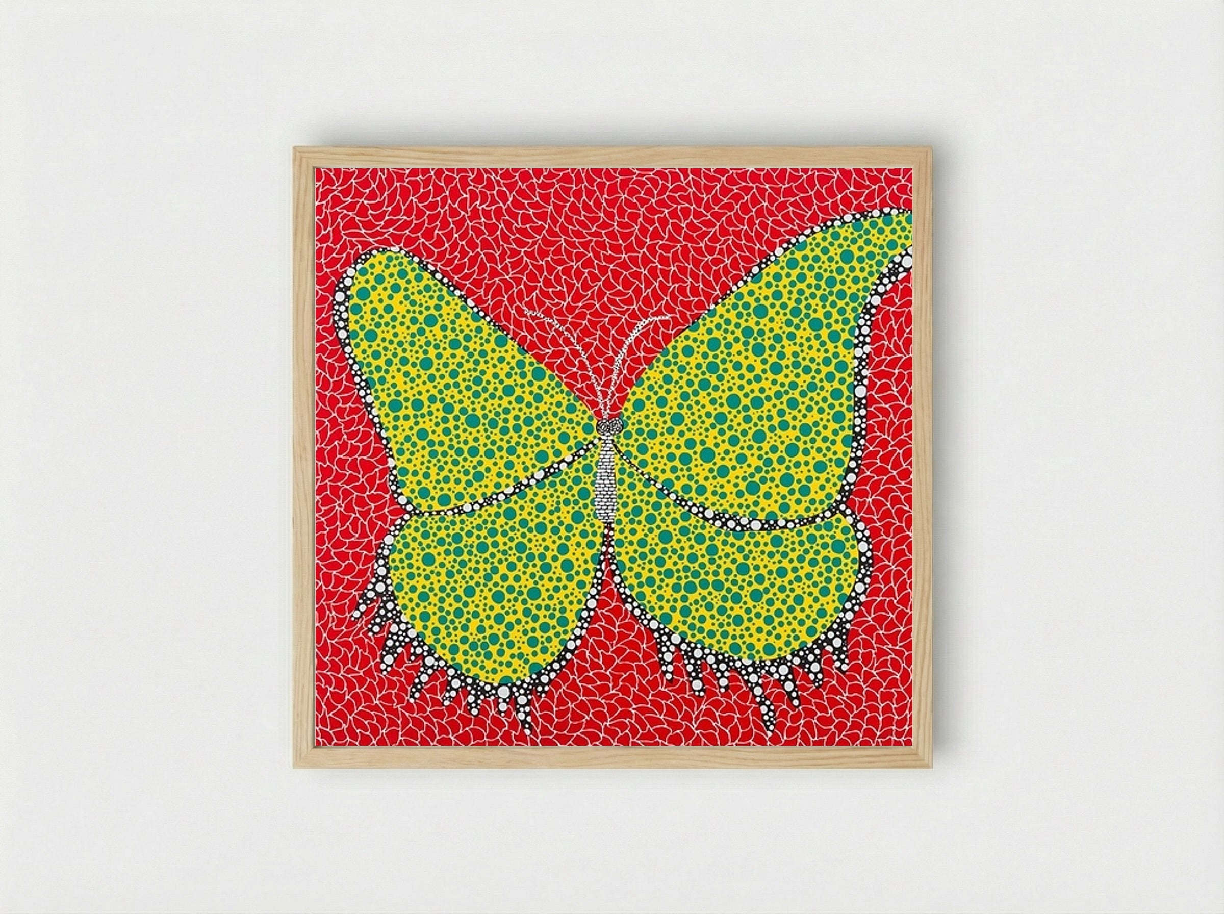 Butterfly - Yayoi Kusama - Framed Print Wood