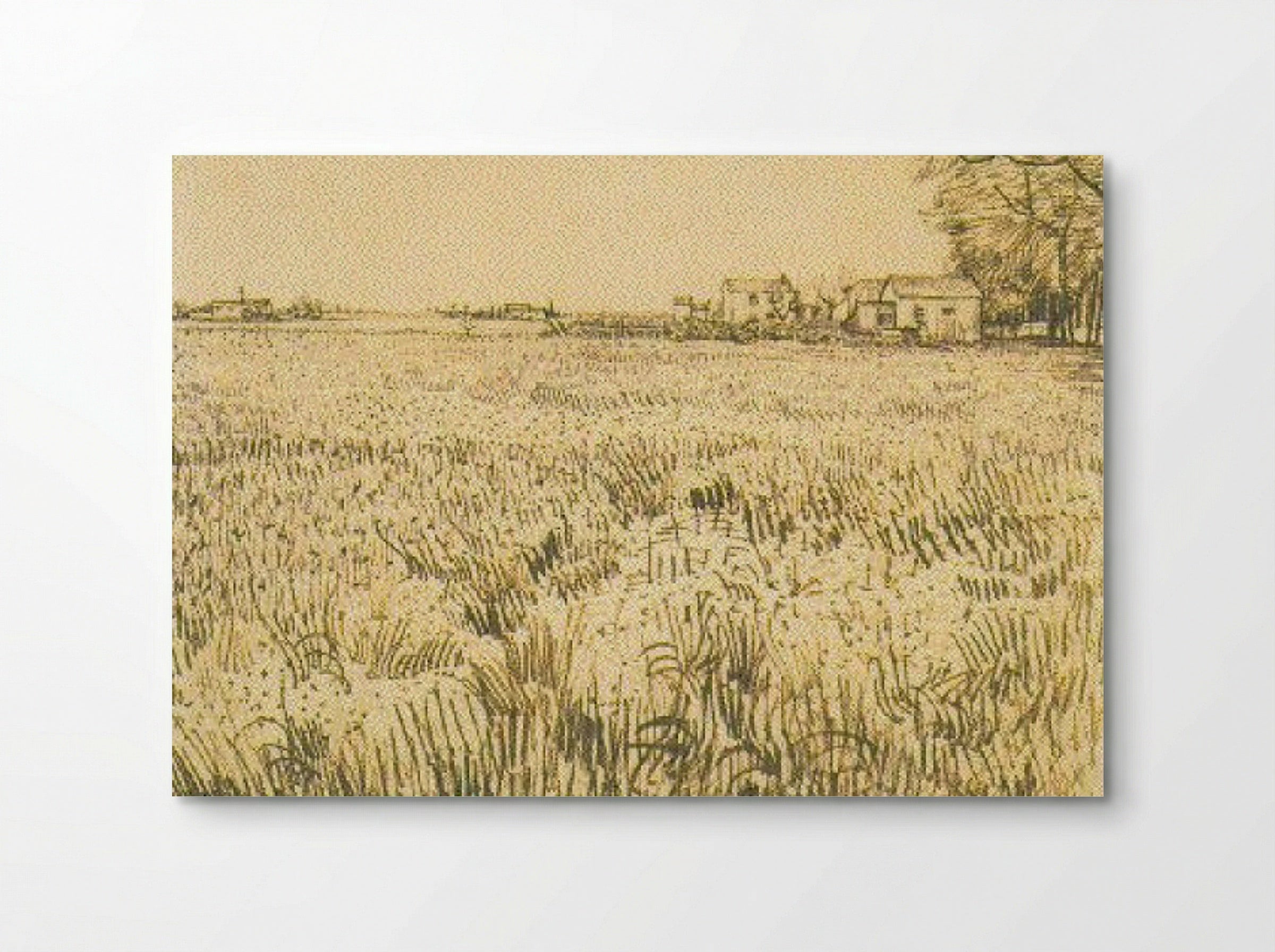 Wheatfield (Wheatfield with Houses) - Vincent van Gogh - Poster
