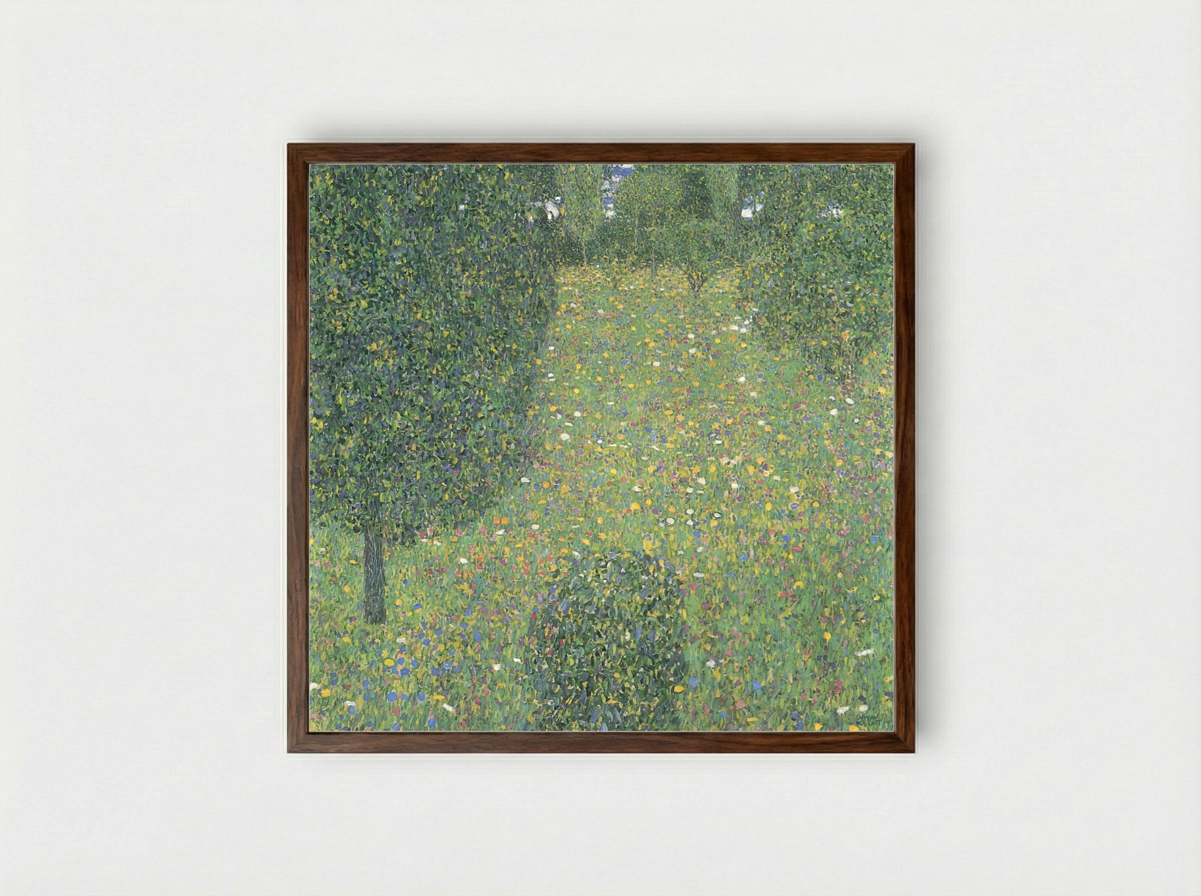 Landscape Garden (Meadow in Flower) - Gustav Klimt - Framed Print Dark Wood