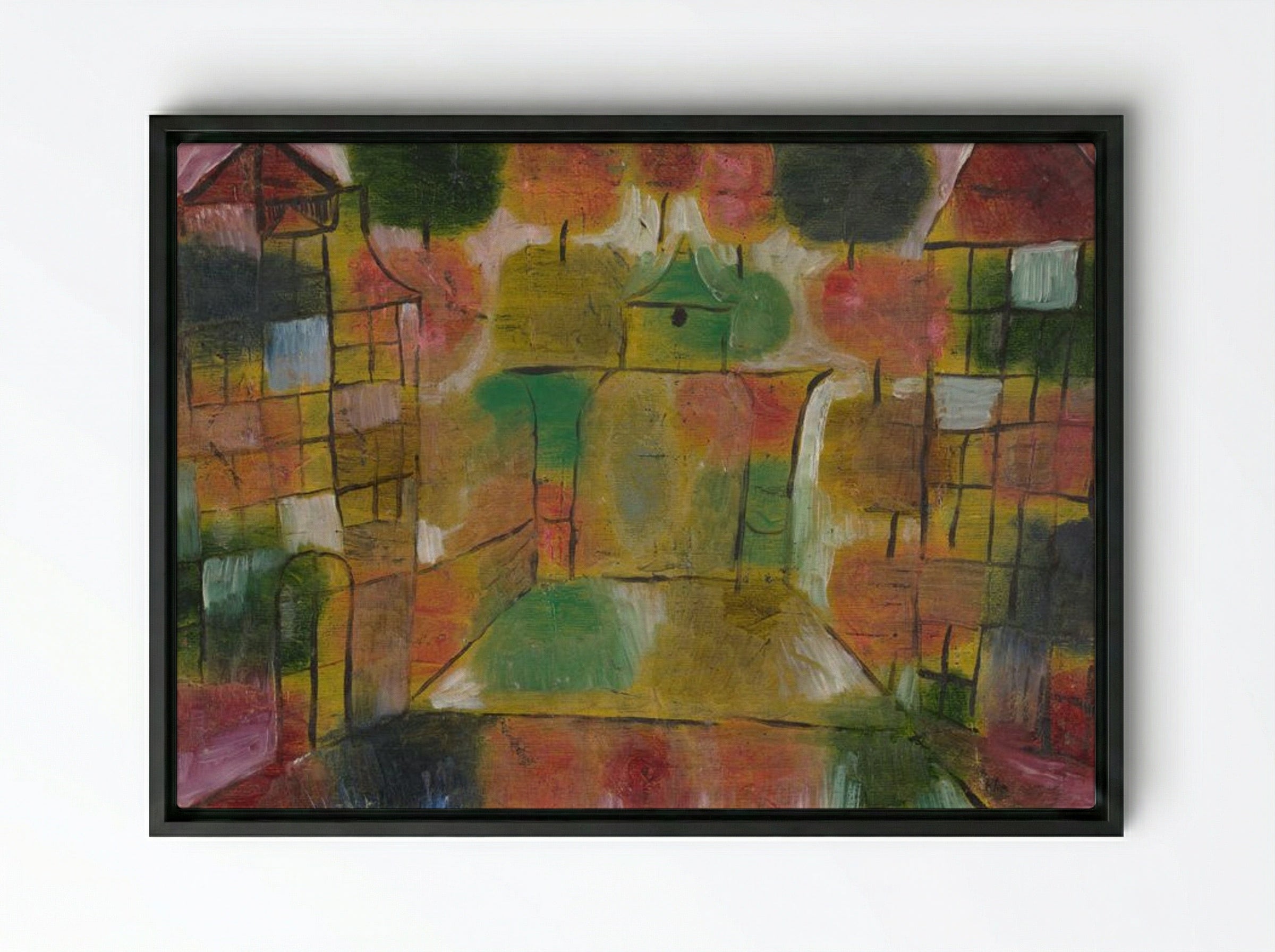 Baum und Architektur, Rhythmen - Paul Klee - Framed Canvas Black