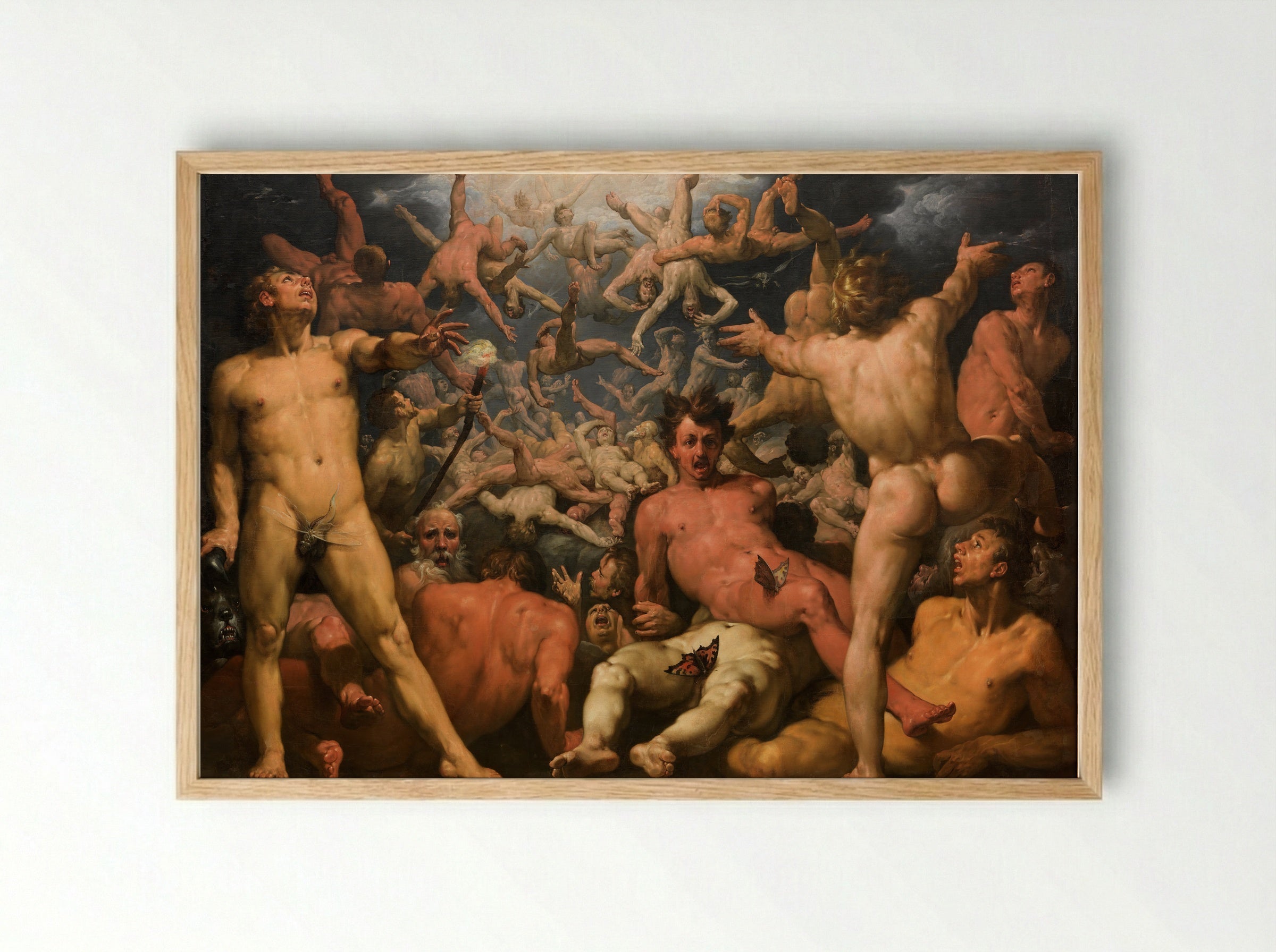 The Fall of the Titans - Cornelis Cornelisz. van Haarlem - Framed Print Wood