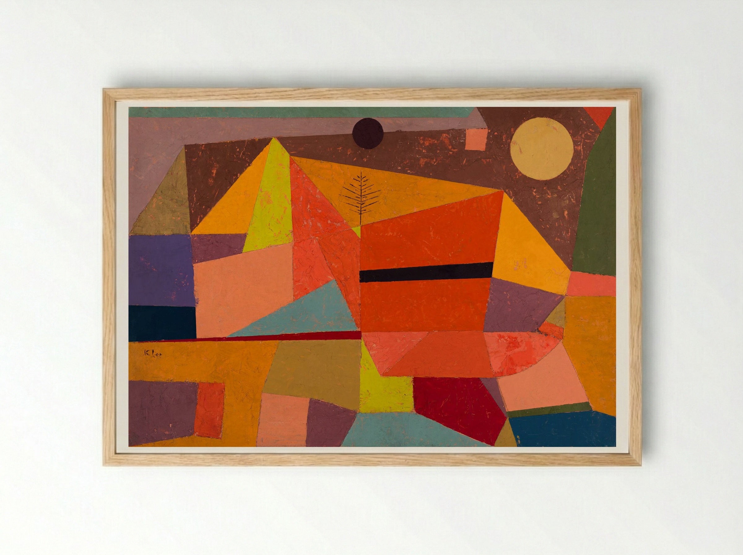 Heitere Gebirgslandschaft (Joyful Mountain Landscape) - Paul Klee - Framed Print Wood