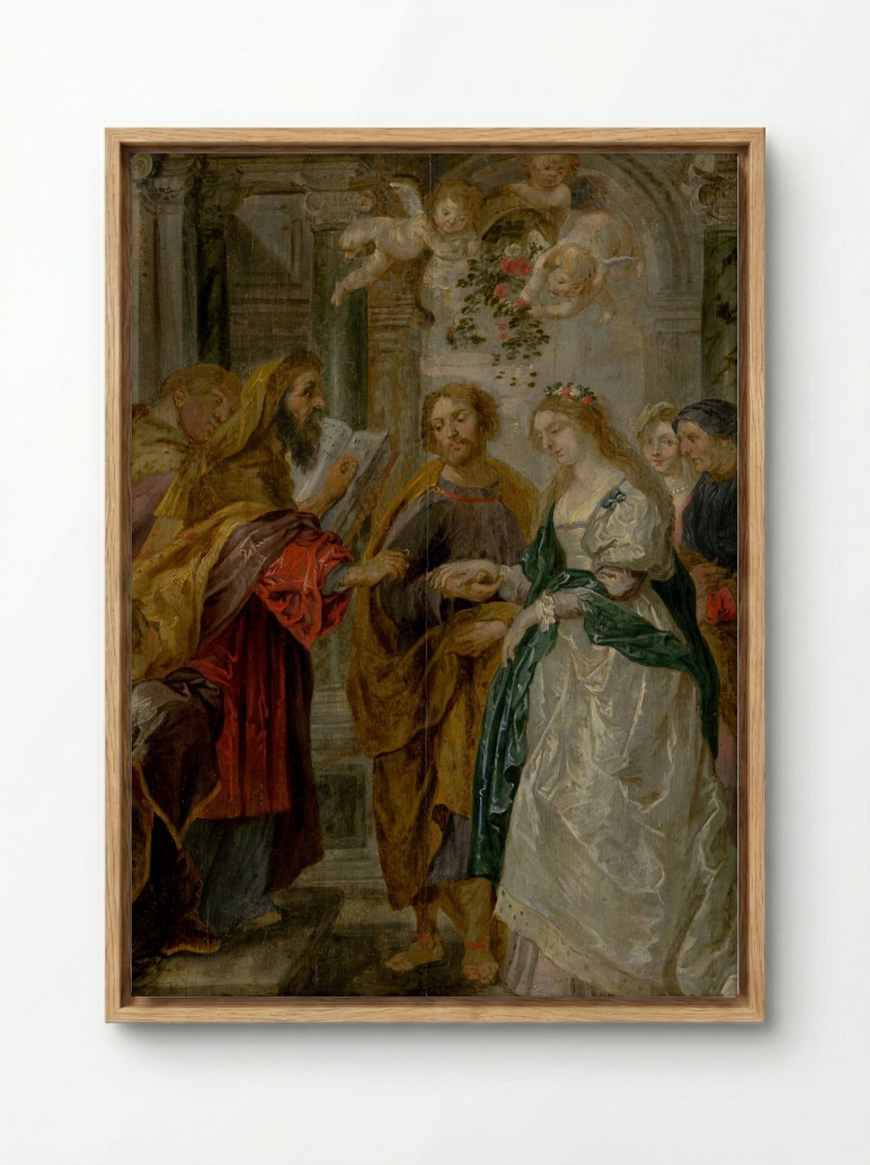 The Betrothal of the Virgin Mary - Peter Paul Rubens - Framed Canvas Wood