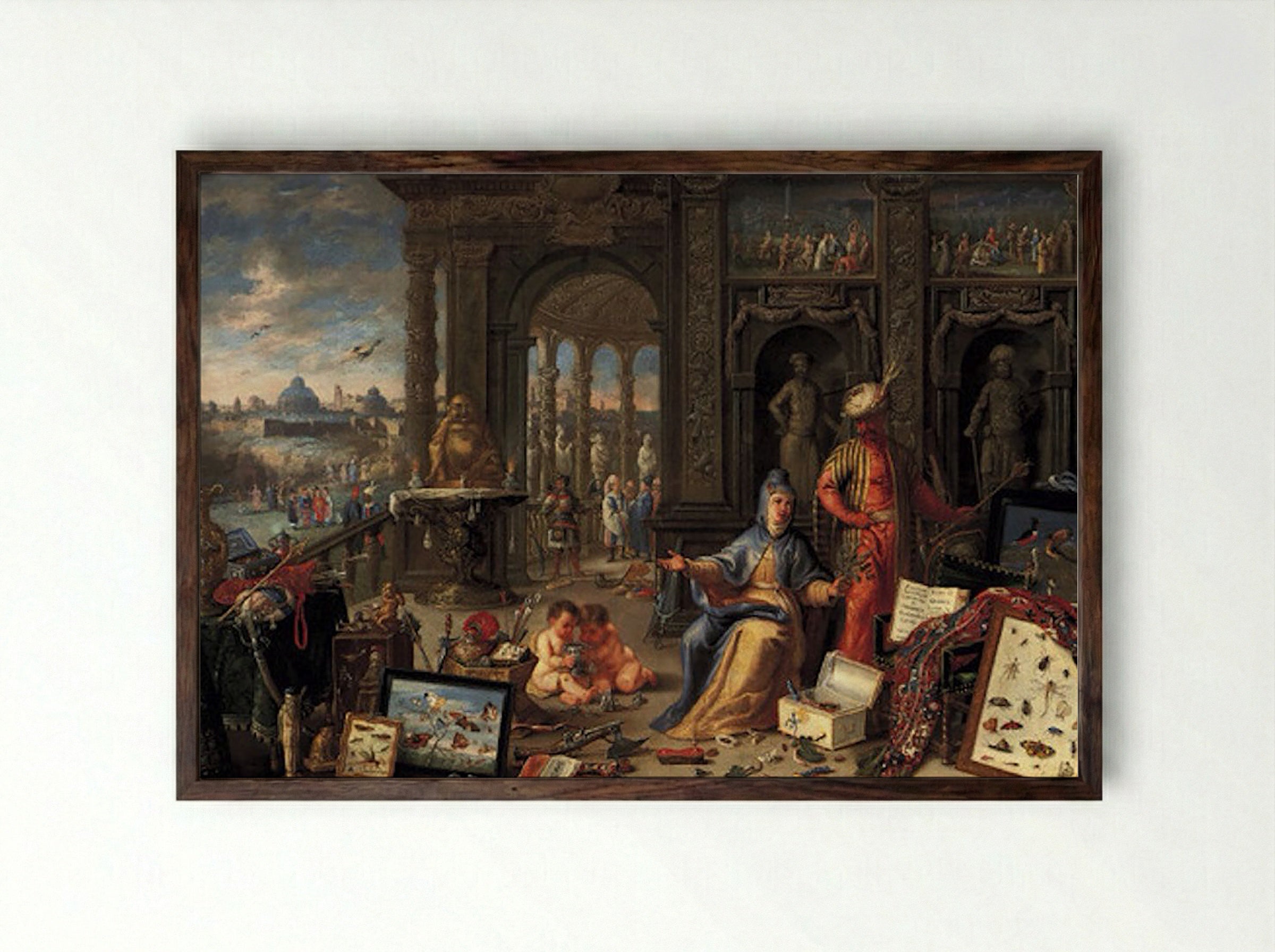 Asia - Jan van Kessel the Elder - Framed Print Dark Wood