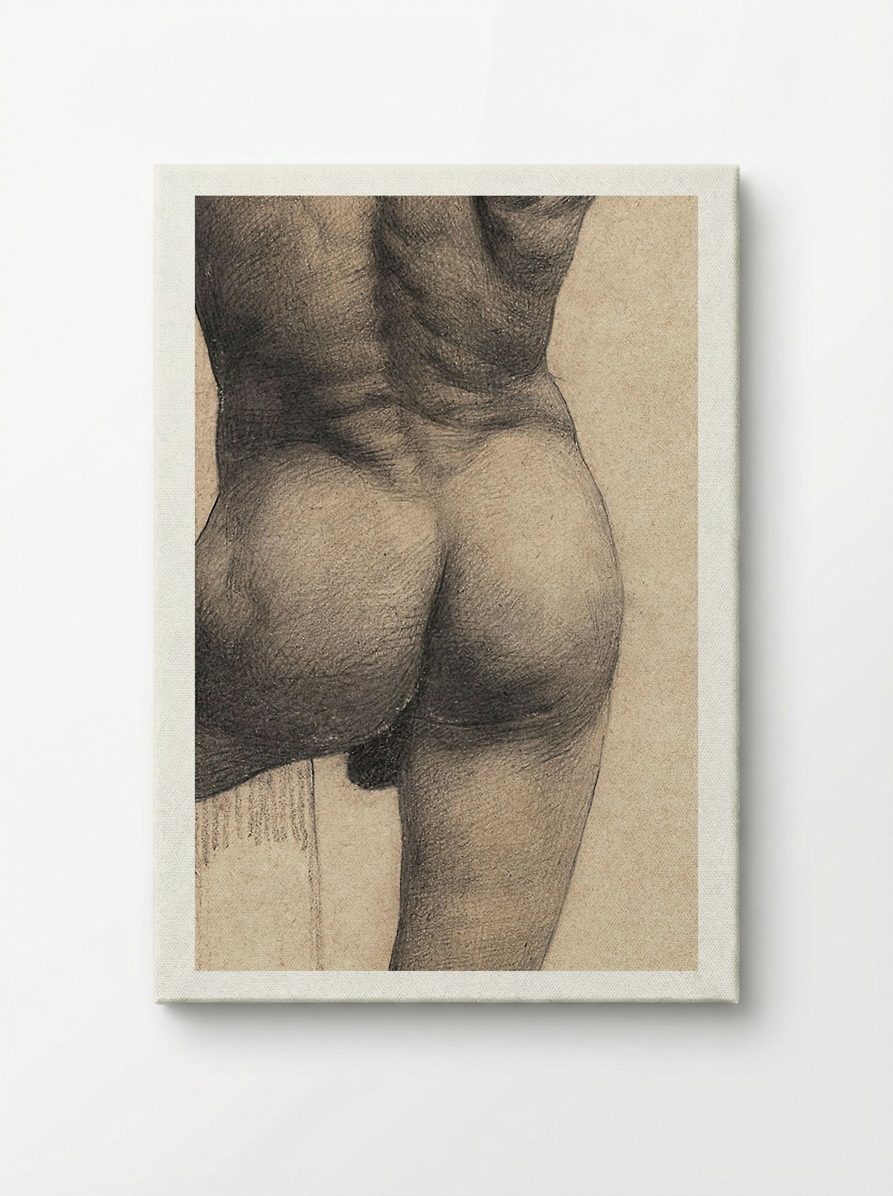 Male Nude with Left Foot on a Pedestal - Gustav Klimt - Canvas
