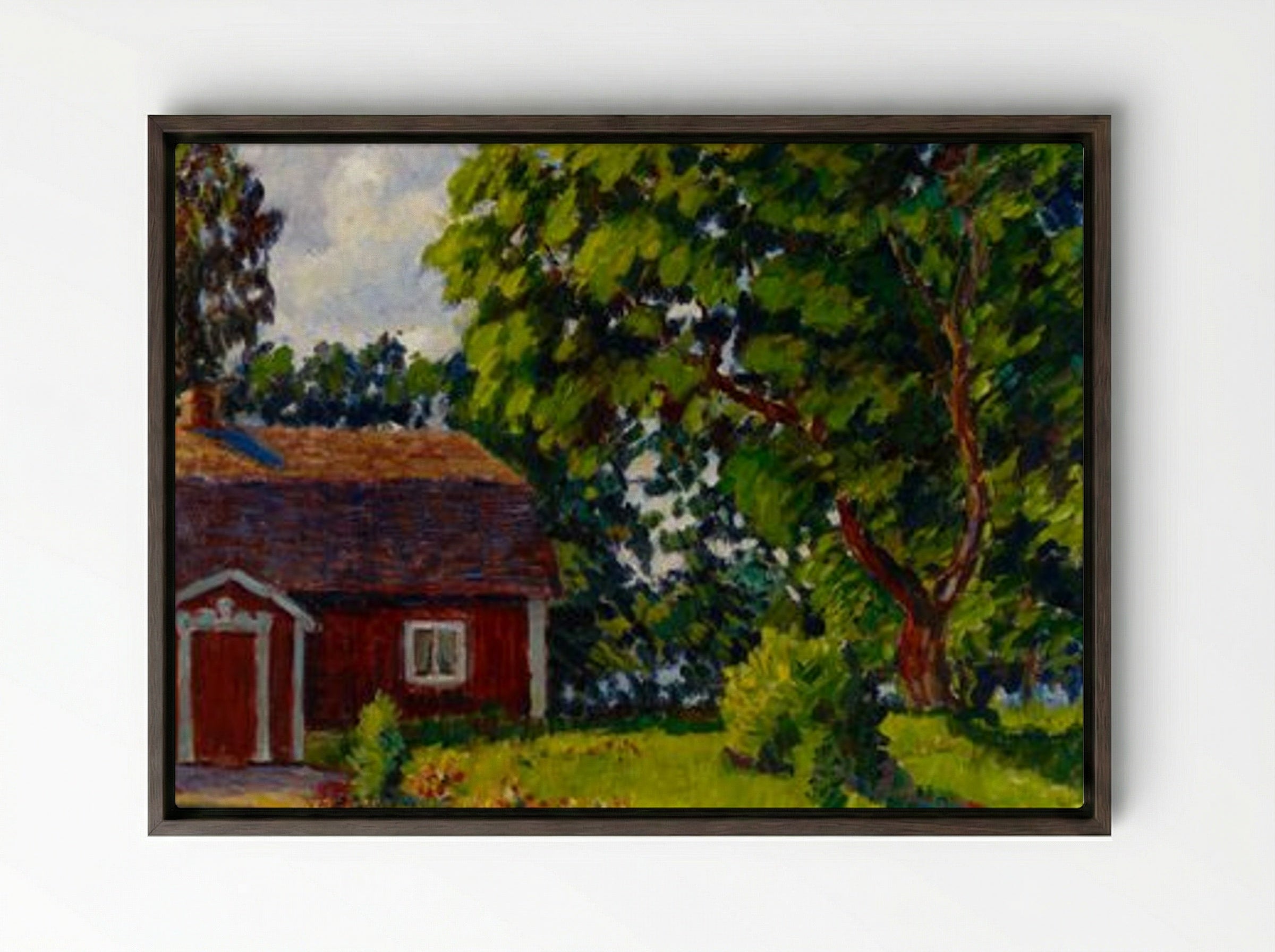 Urajärven museo - Alfred William Finch - Framed Canvas Dark Wood