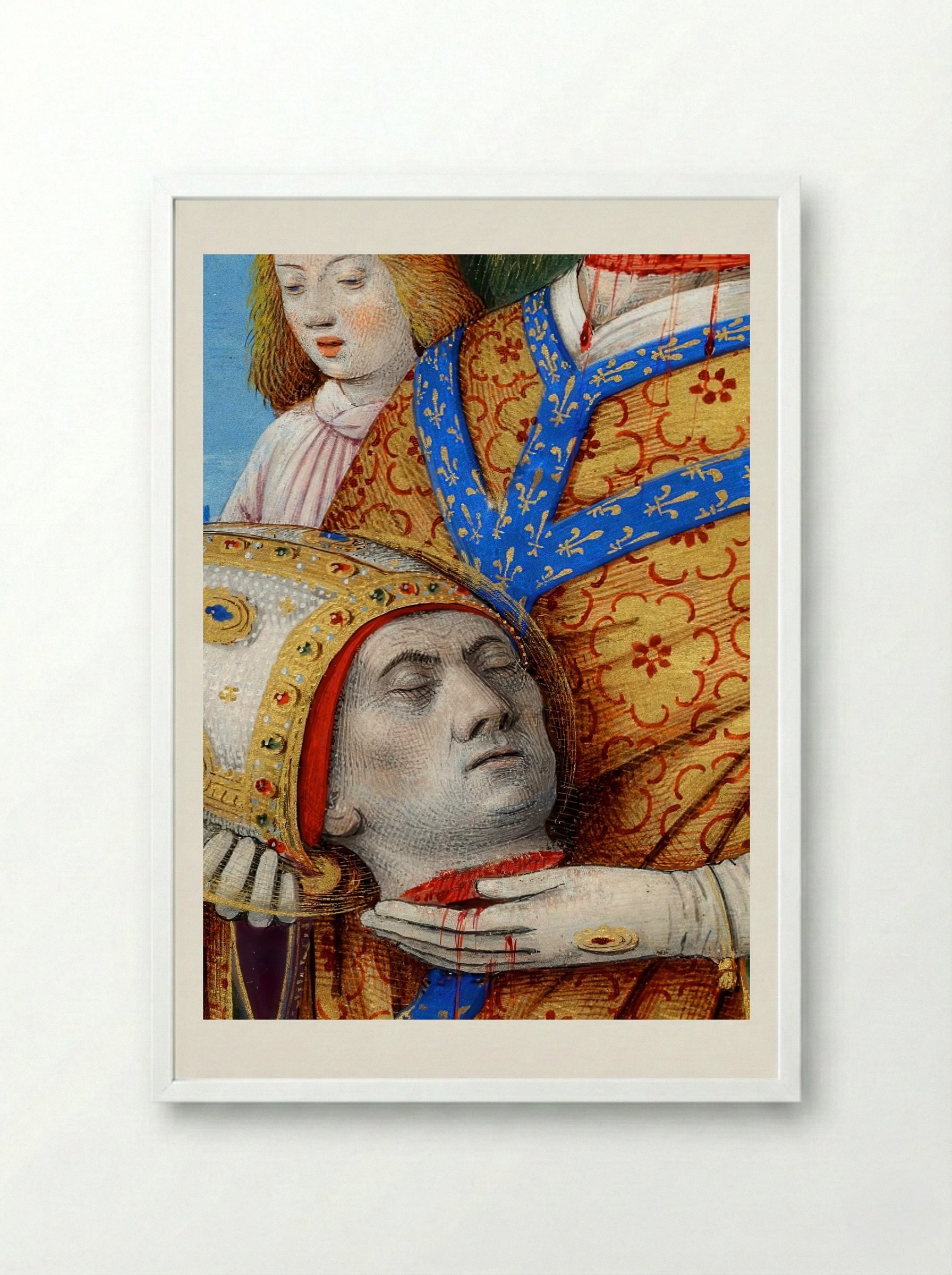 The Martyrdom of Saint Denis - Fine Art Print - Framed Print White