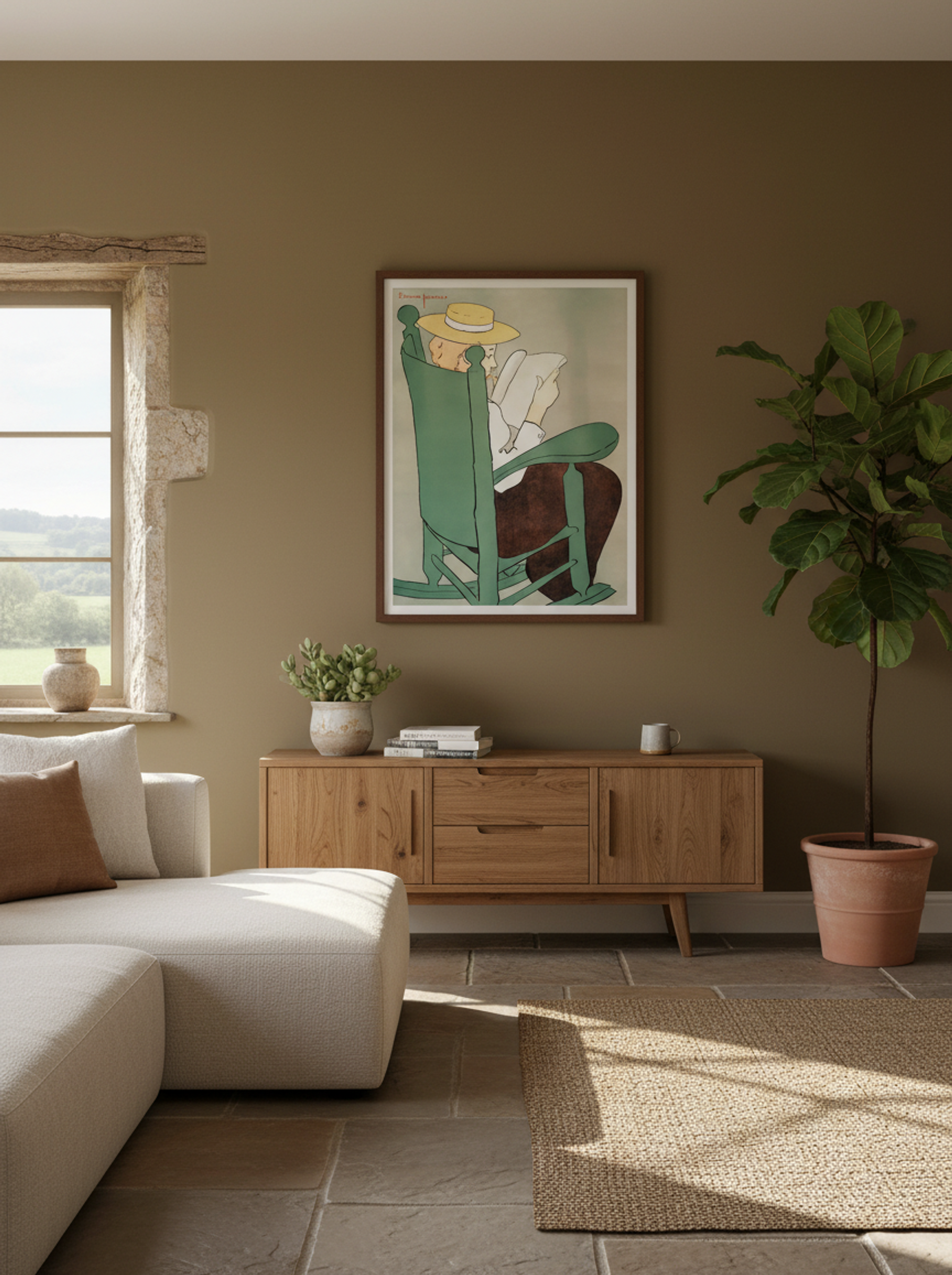 Woman Reading in a Rocking Chair - Edward Penfield - Lifestyle