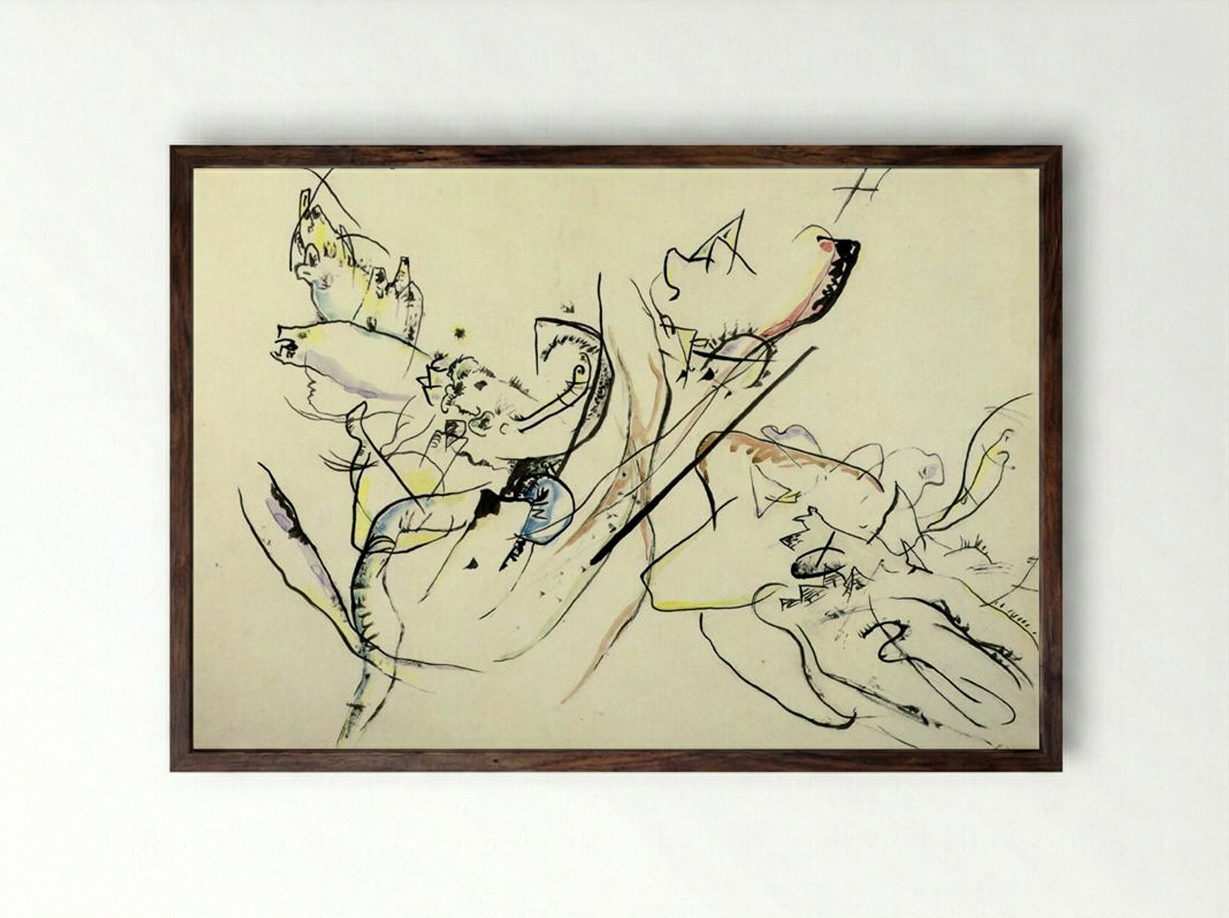 Untitled (Abstract Composition) - Wassily Kandinsky - Framed Print Dark Wood