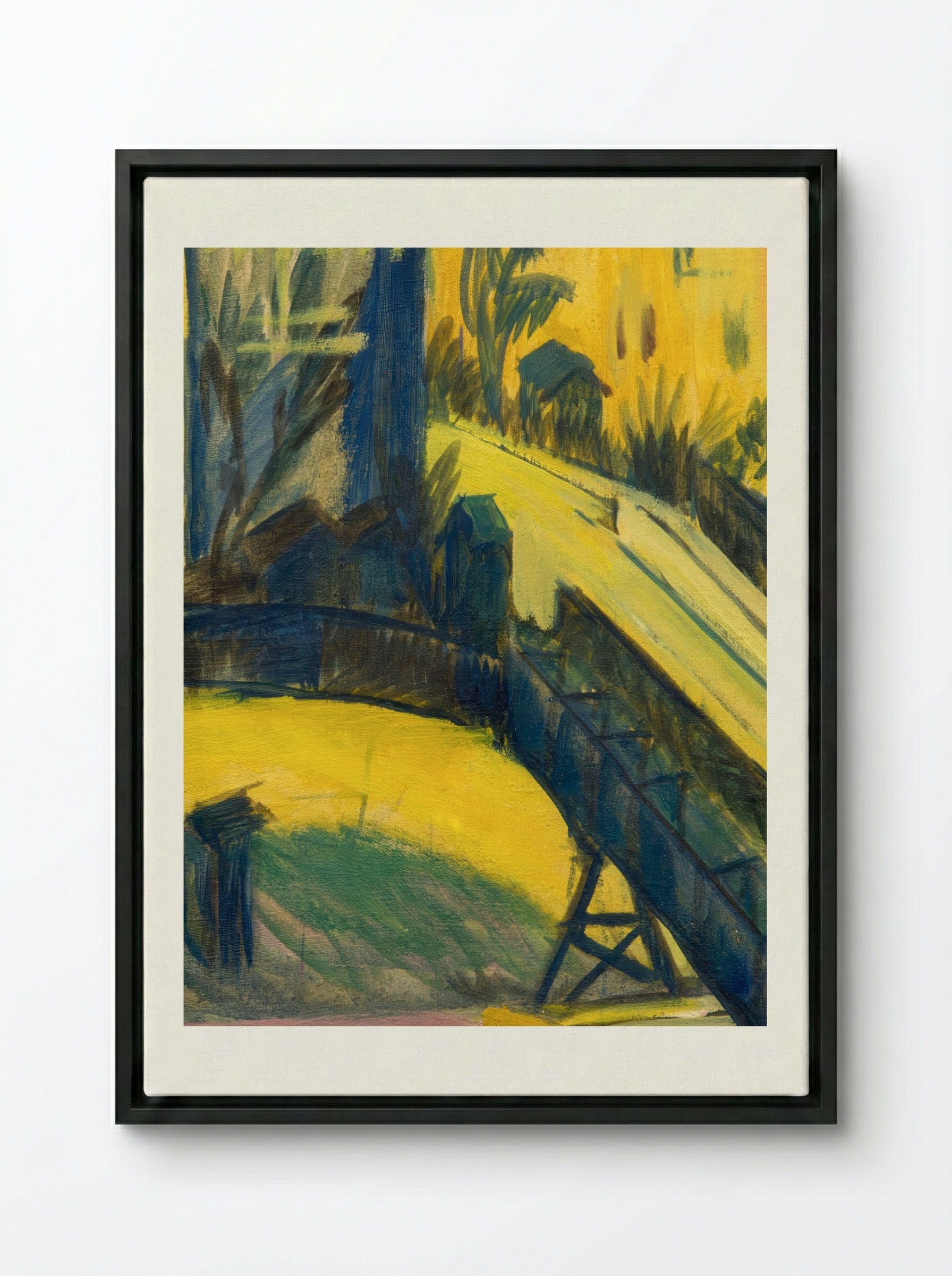 View from the Window - Ernst Ludwig Kirchner - Framed Canvas Black