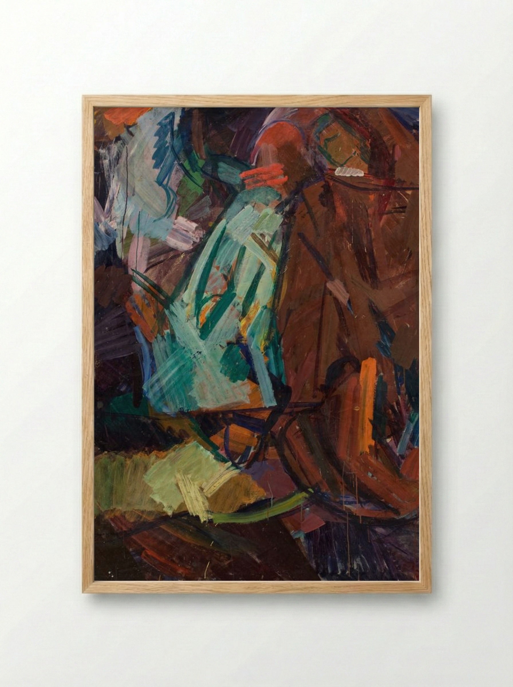 Sketch after Delacroix's Dante and Virgil - Edvard Weie - Framed Print Wood
