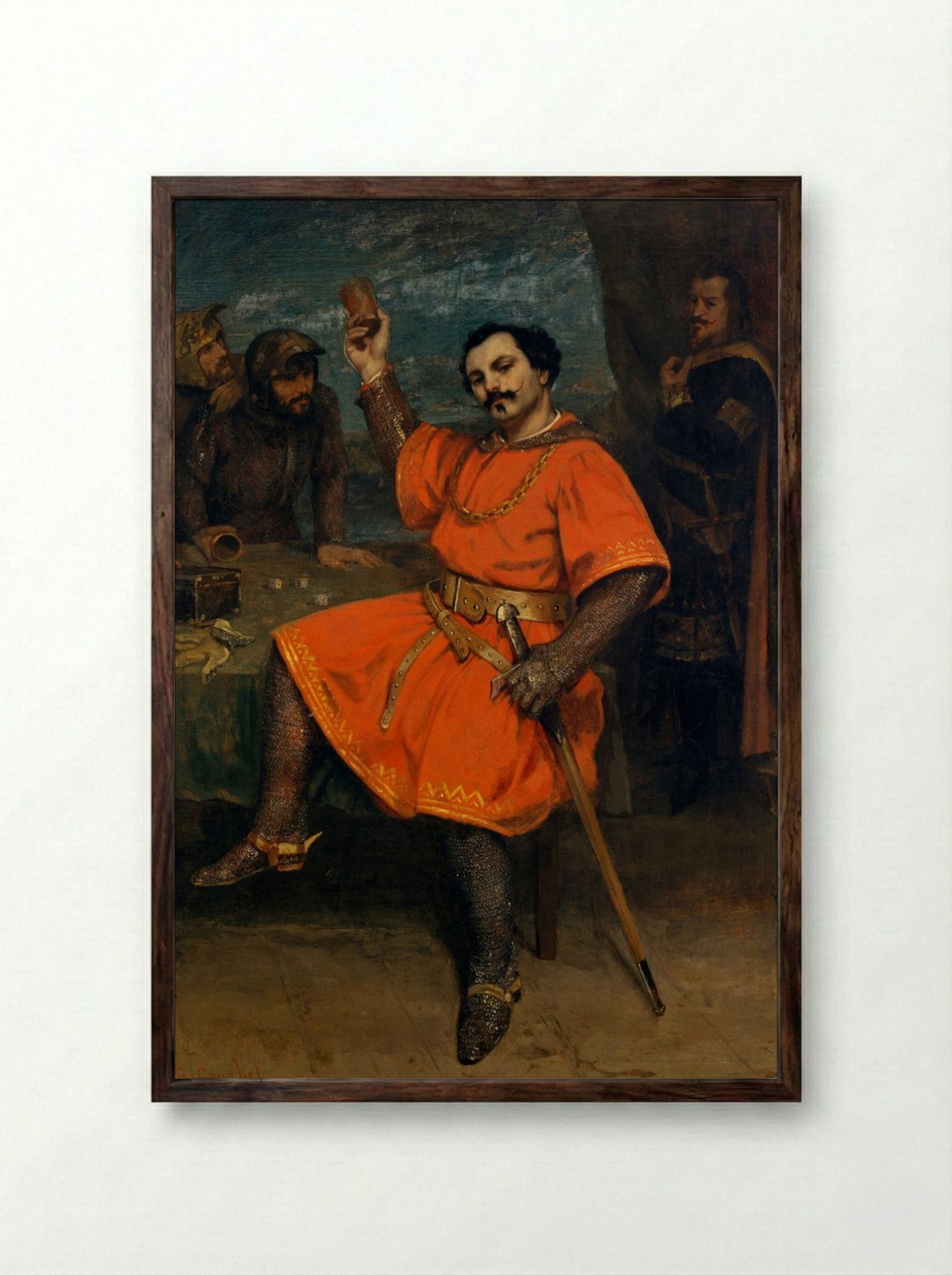 Portrait of Louis Guéymard as Robert le Diable - Gustave Courbet - Framed Print Dark Wood