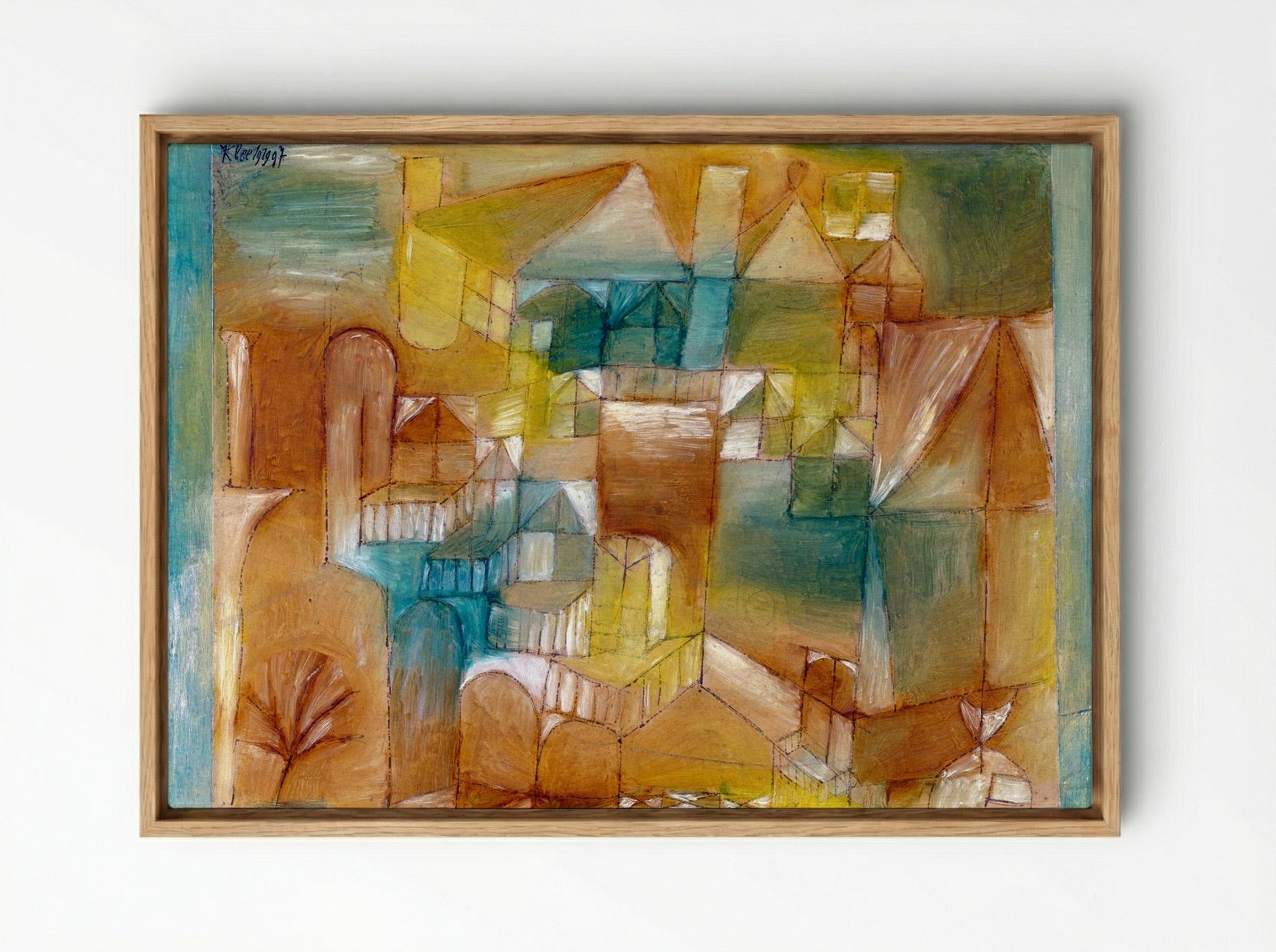 Fassade (Brown-Green) - Paul Klee - Framed Canvas Wood
