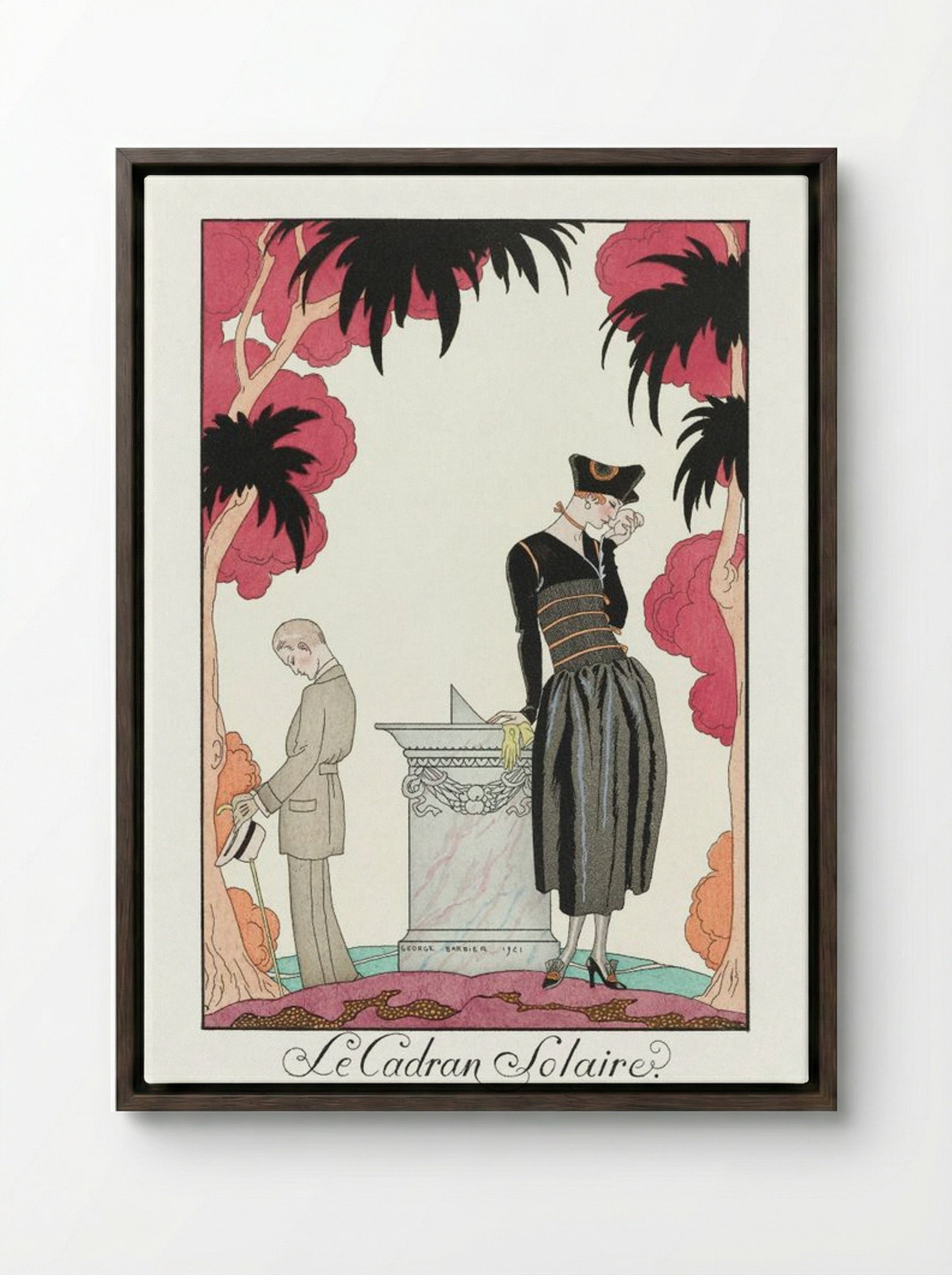 Le Cadran Solaire - George Barbier - Framed Canvas Dark Wood
