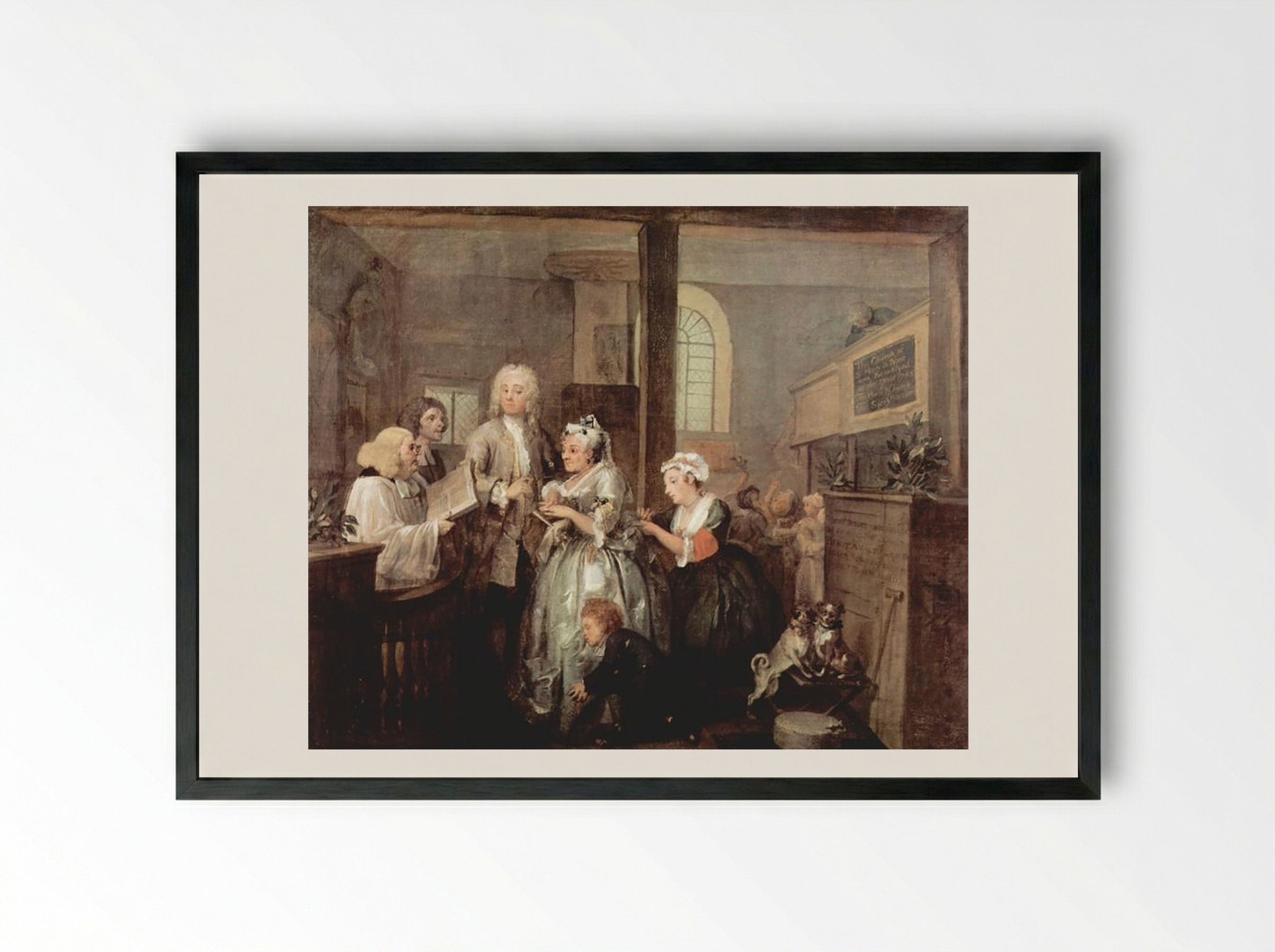Marriage A-la-Mode, Plate 1: The Marriage Settlement - William Hogarth - Framed Print Black