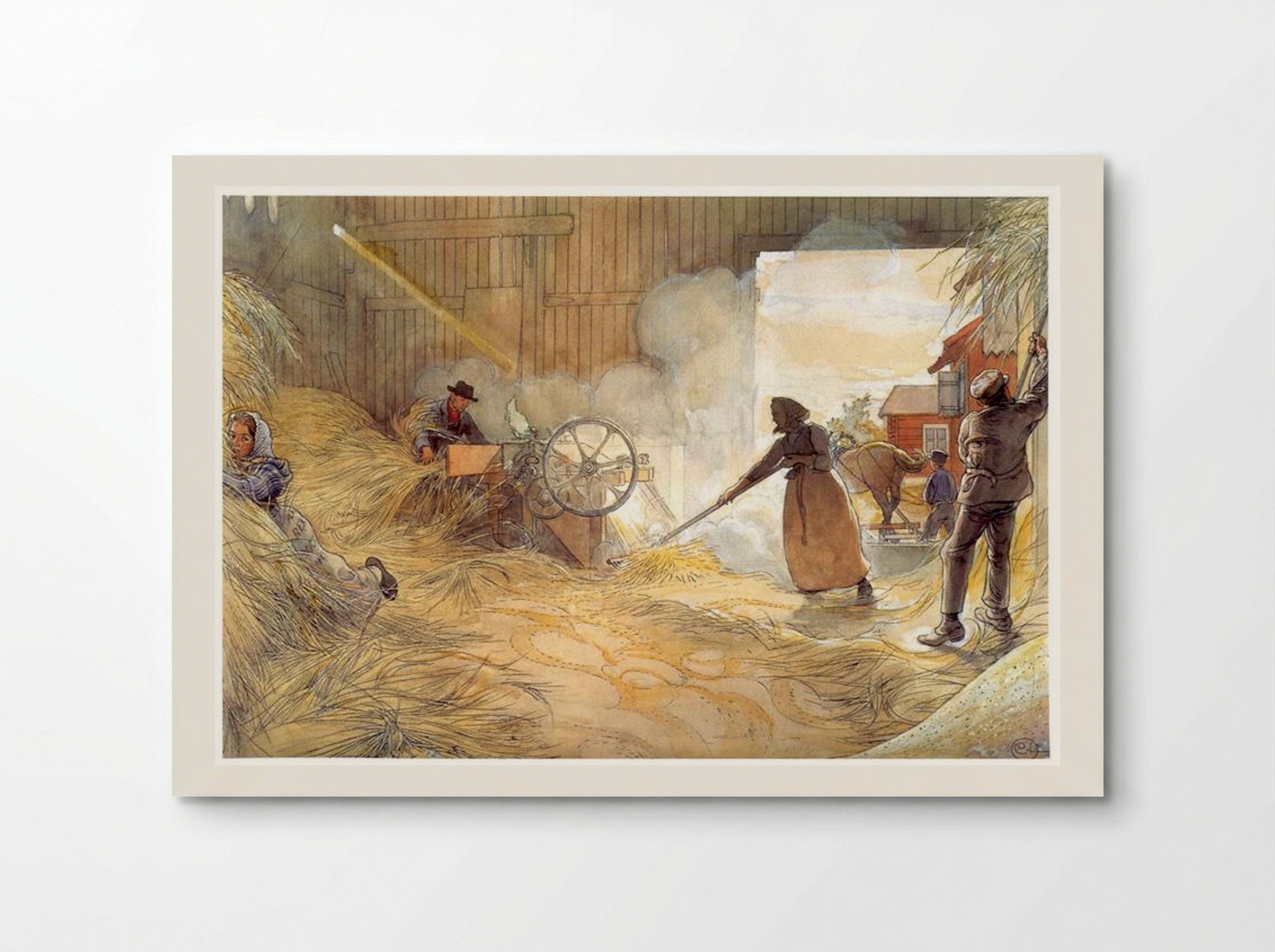 Threshing - Carl Larsson - Poster