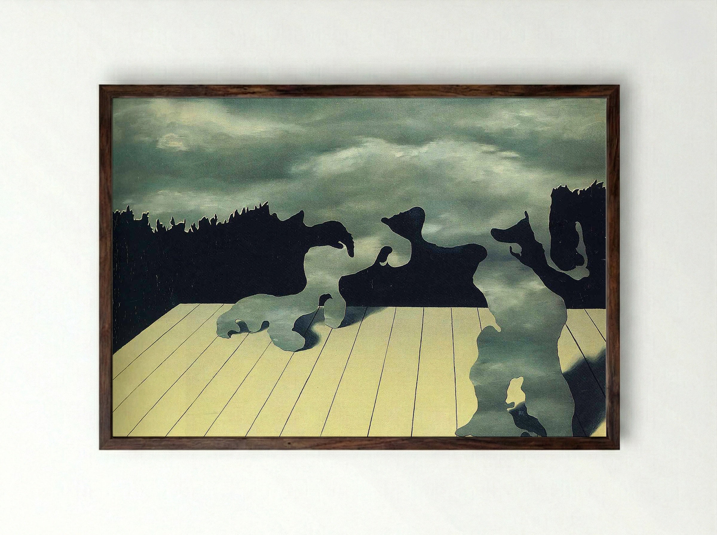 The Muscles of the Sky - René Magritte - Framed Print Dark Wood
