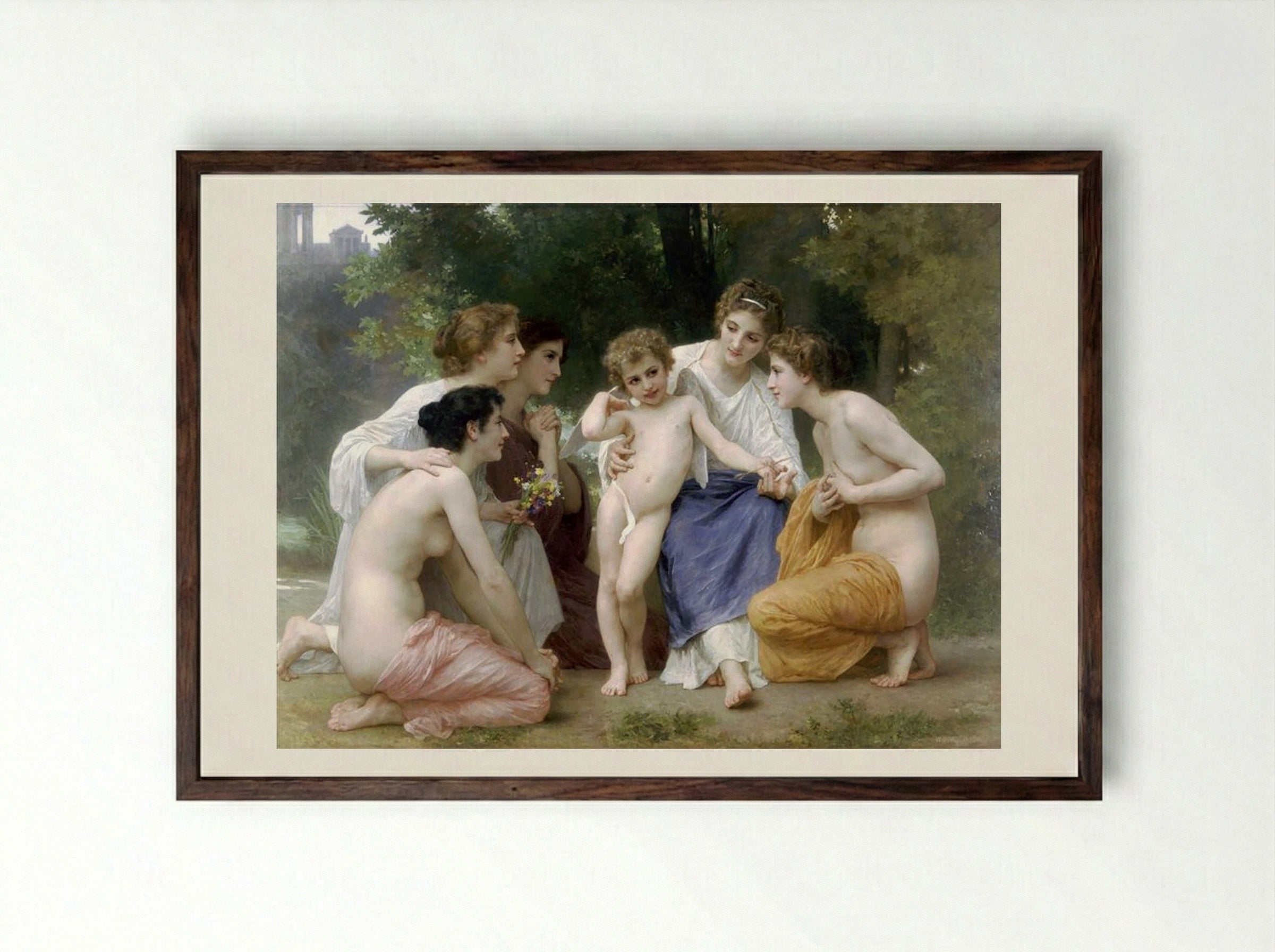 Ladmiration - William-Adolphe Bouguereau - Framed Print Dark Wood