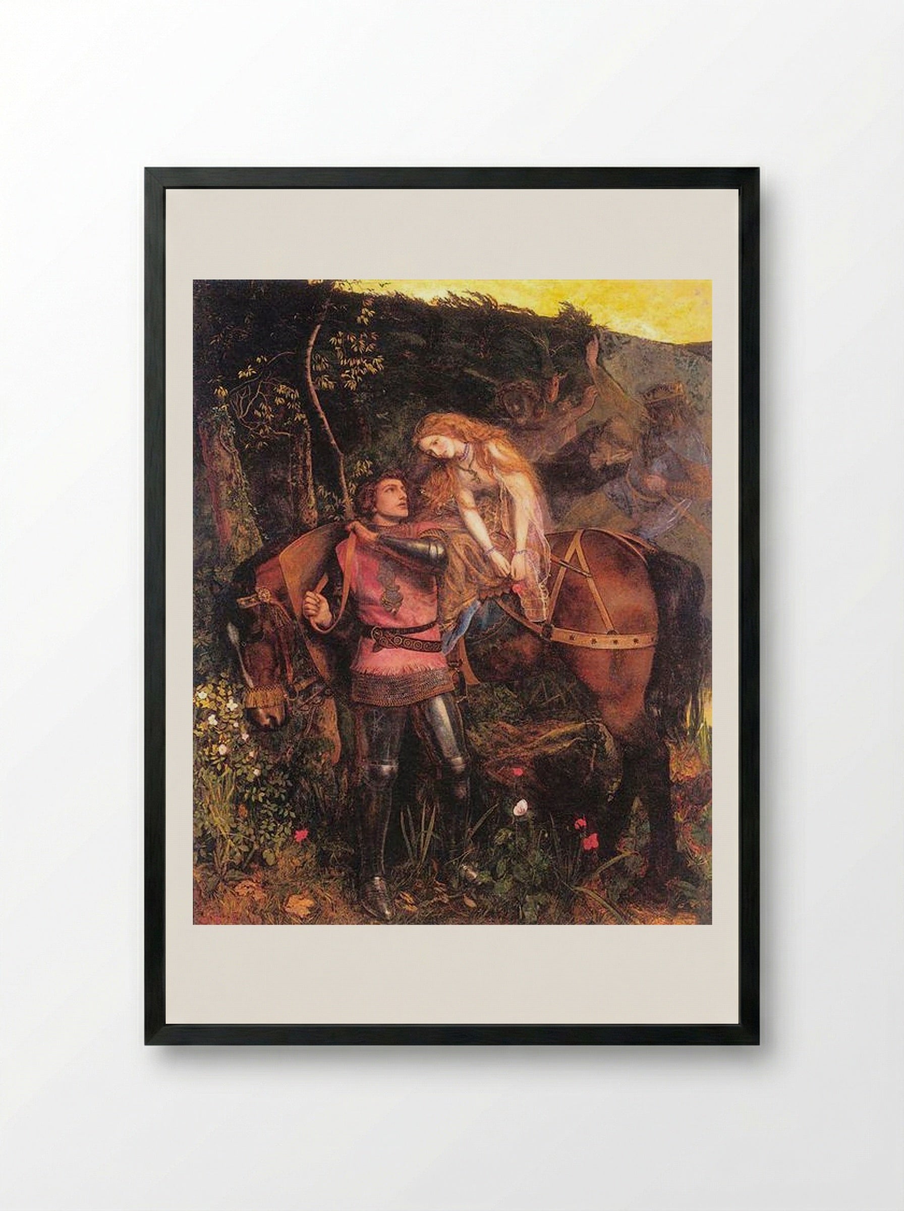 The Beautiful Lady Without Pity - Arthur Hughes - Framed Print Black