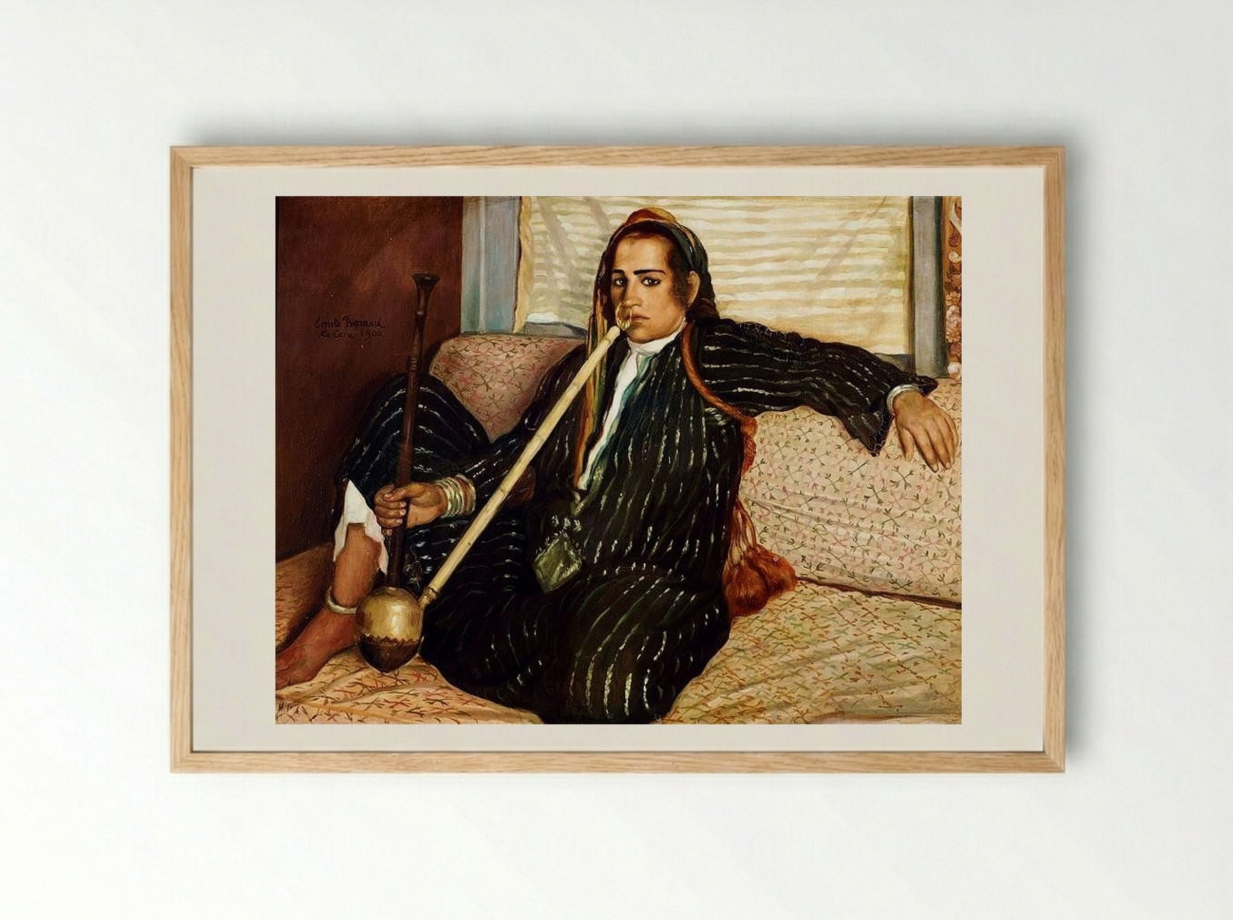 The Smoking Hashish - Émile Bernard - Framed Print Wood