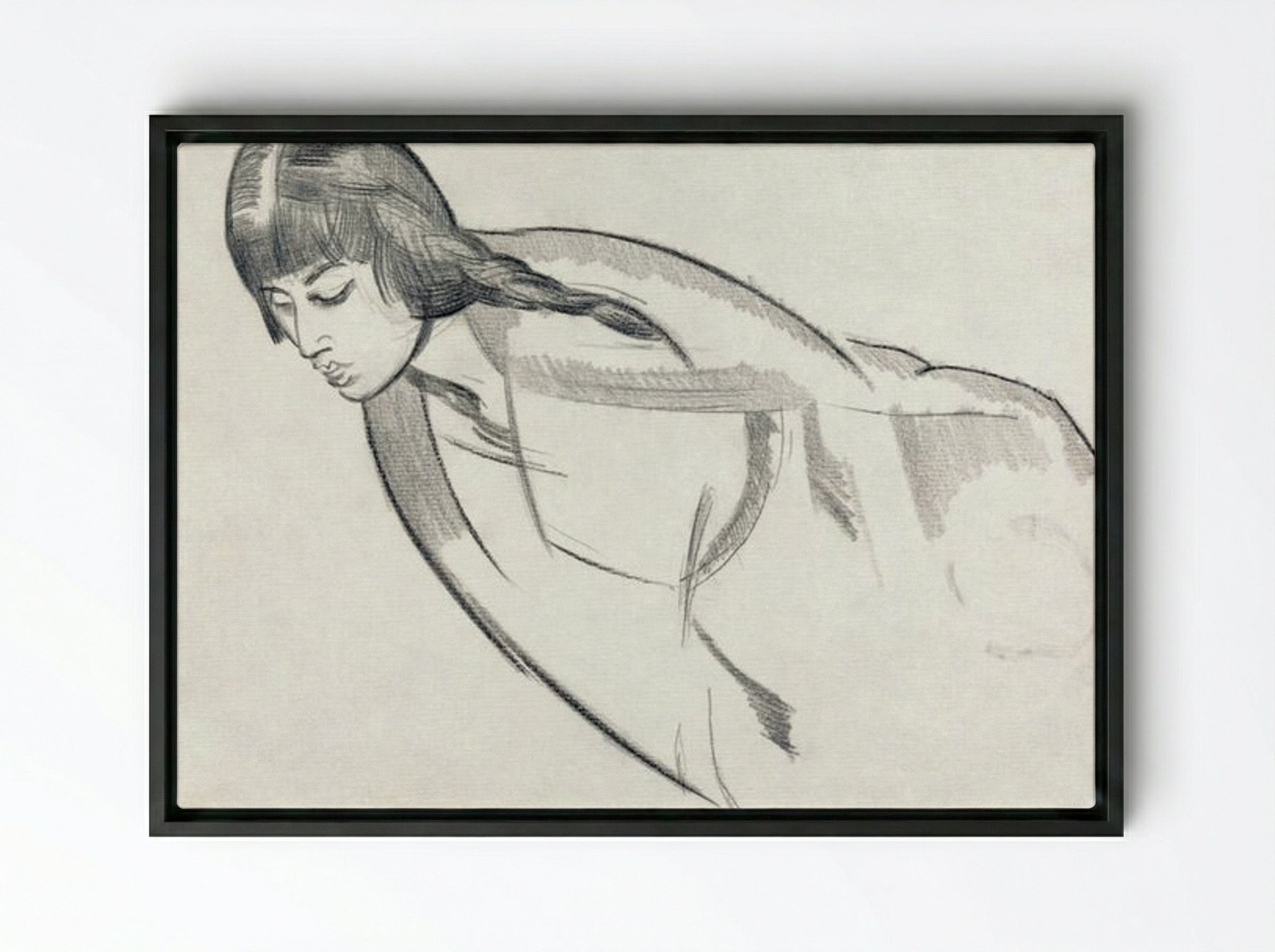 Study of Mrs. Nash - Paul Nash - Framed Canvas Black