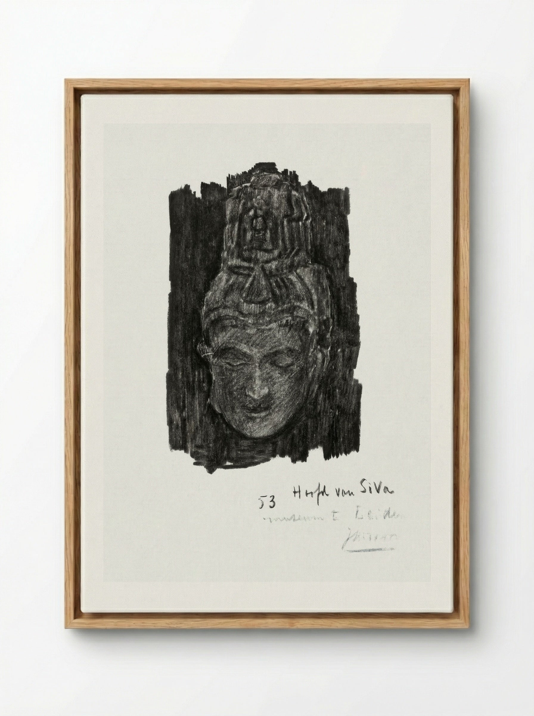 Study of Head of Shiva in the Museum of Ethnology in Leiden - Jan Toorop - Framed Canvas Wood