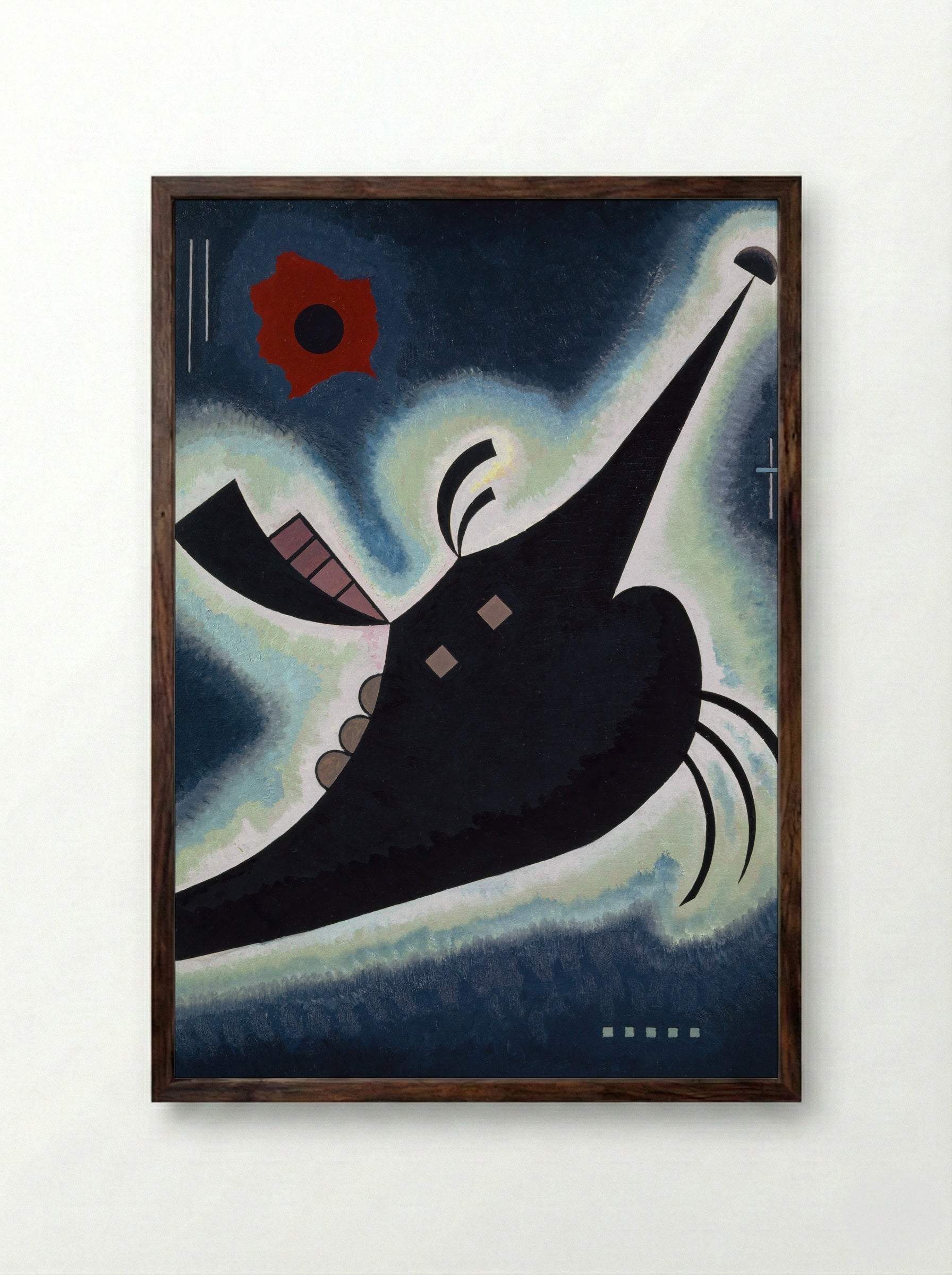 Pointed Black - Wassily Kandinsky - Framed Print Dark Wood