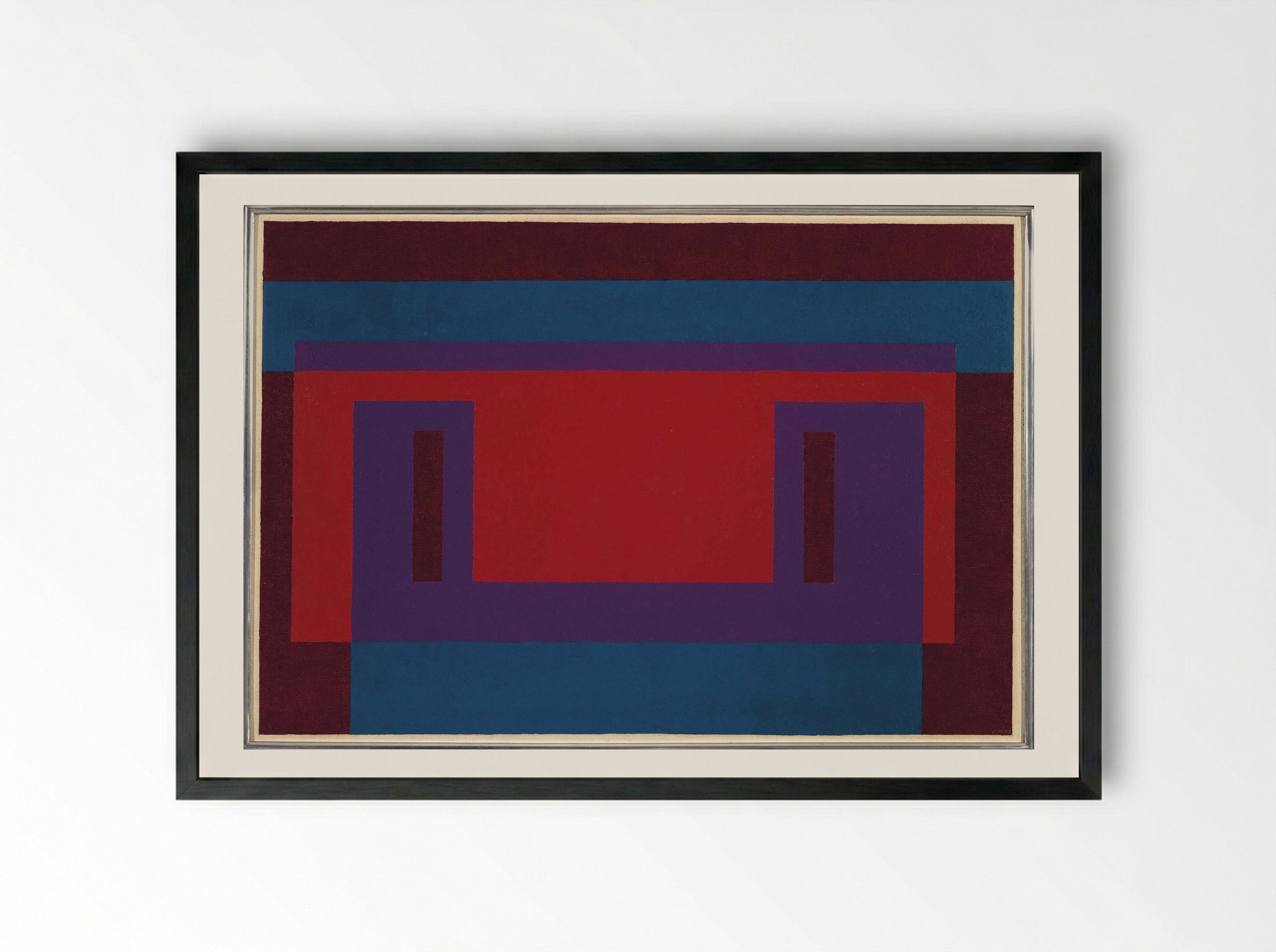 Homage to the Square: Red Wall - Josef Albers - Framed Print Black