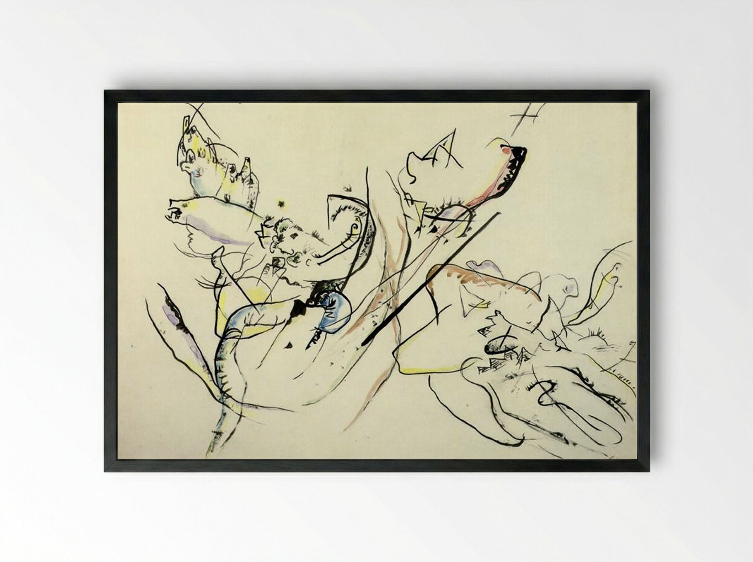 Untitled (Abstract Composition) - Wassily Kandinsky - Framed Print Black