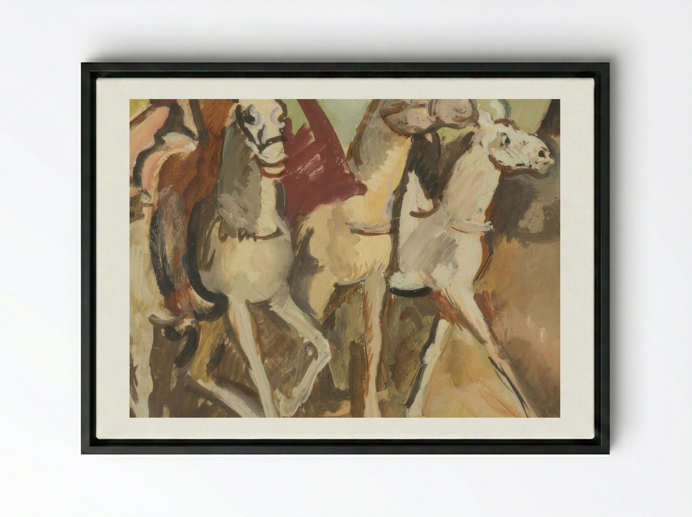 Horse Riders - Cyprián Majerník - Framed Canvas Black