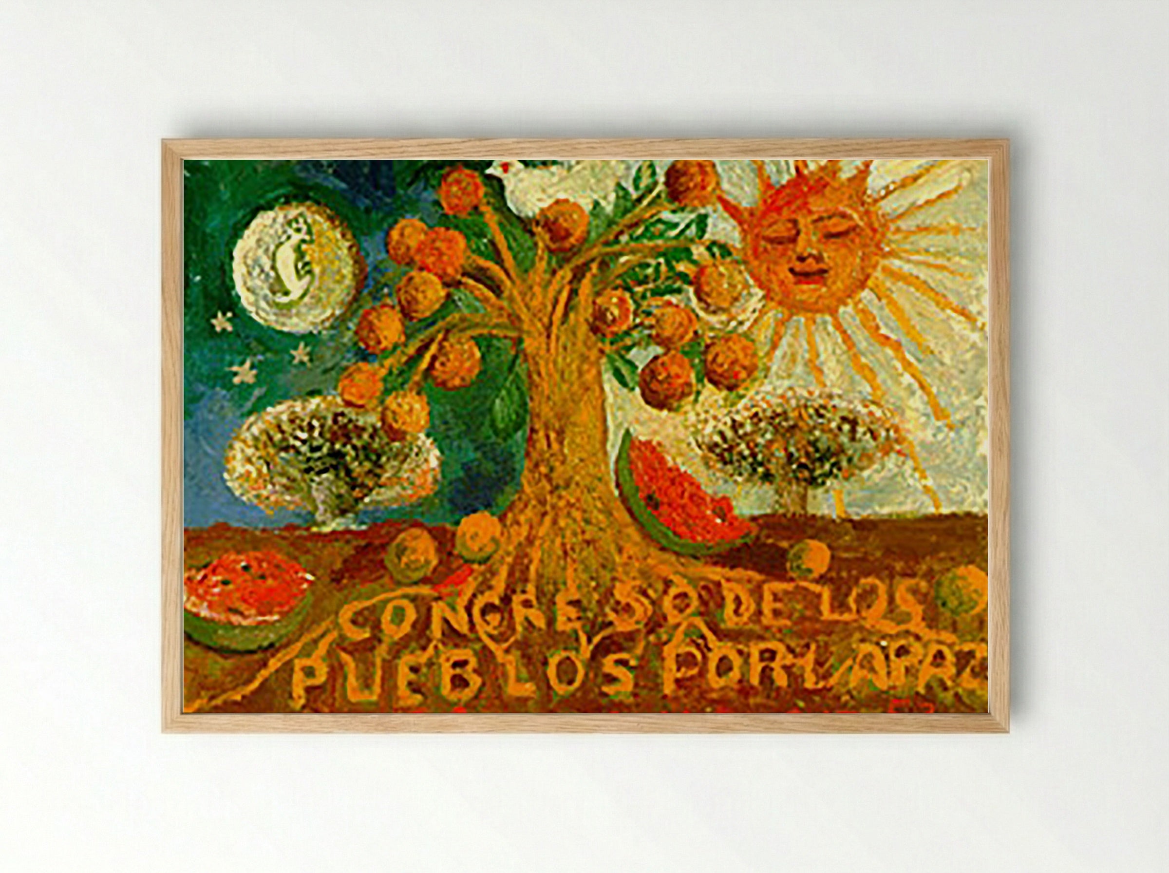 Congress of Peoples for Peace - Frida Kahlo - Framed Print Wood