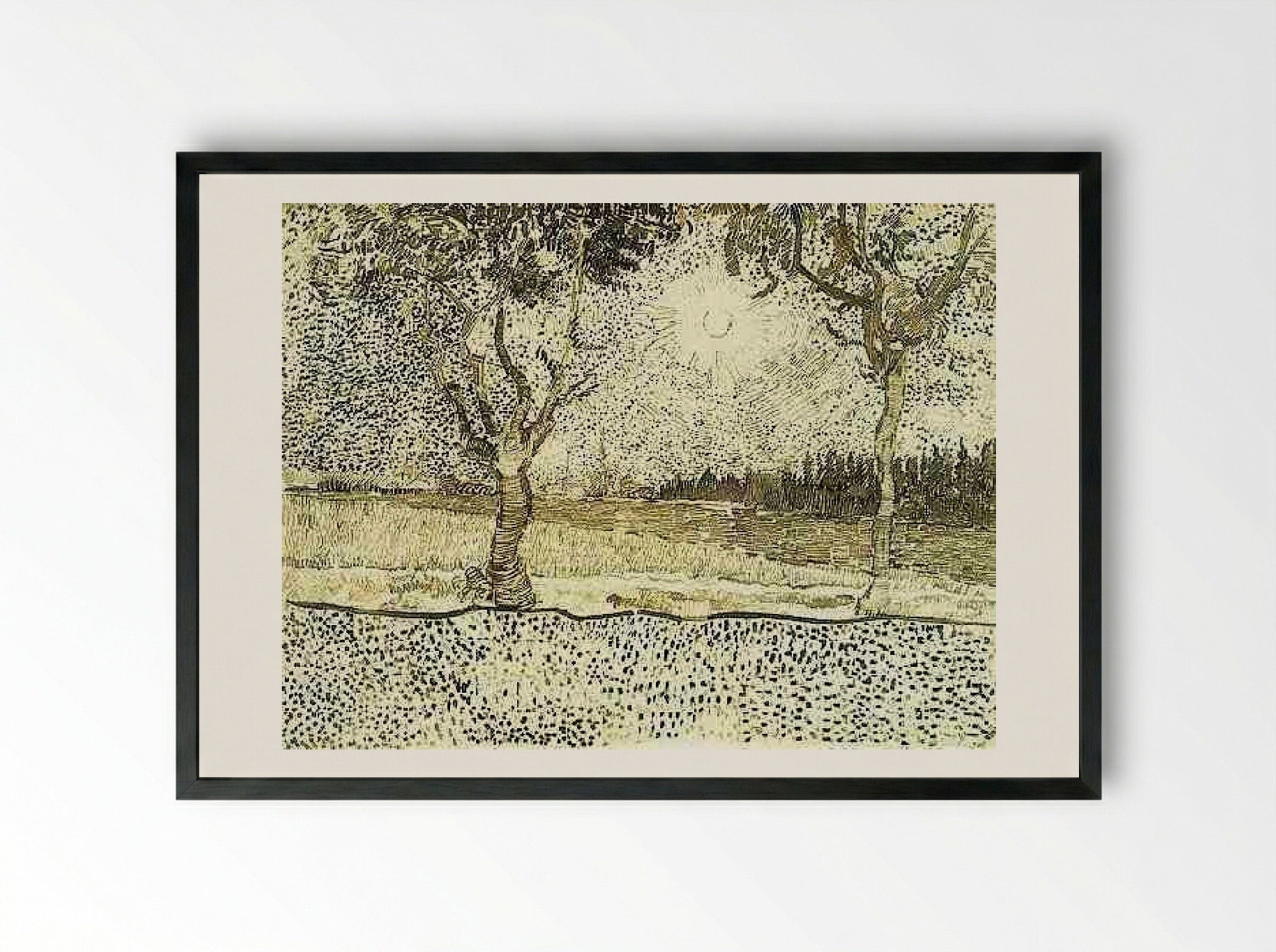 The Road to Tarascon - Vincent van Gogh - Framed Print Black