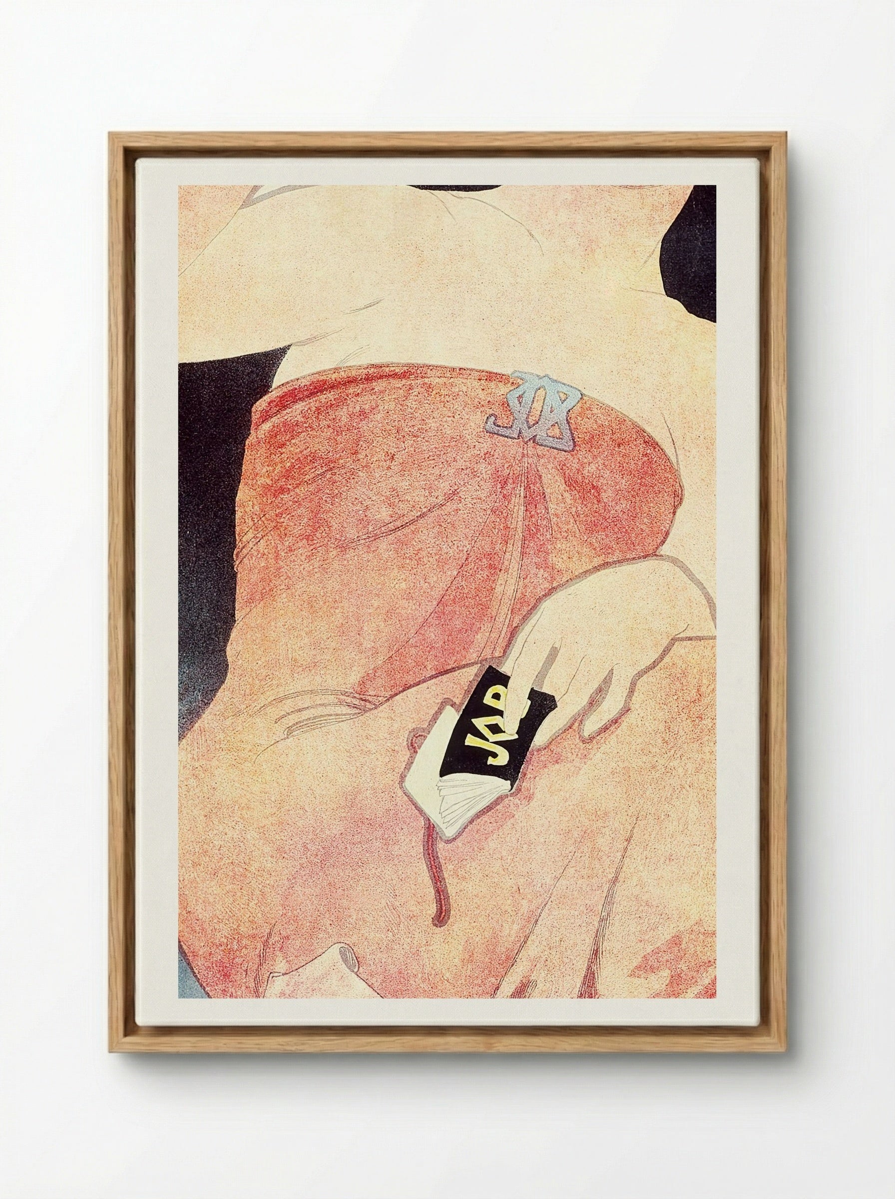 JOB (Woman Smoking) - Alphonse Mucha - Framed Canvas Wood