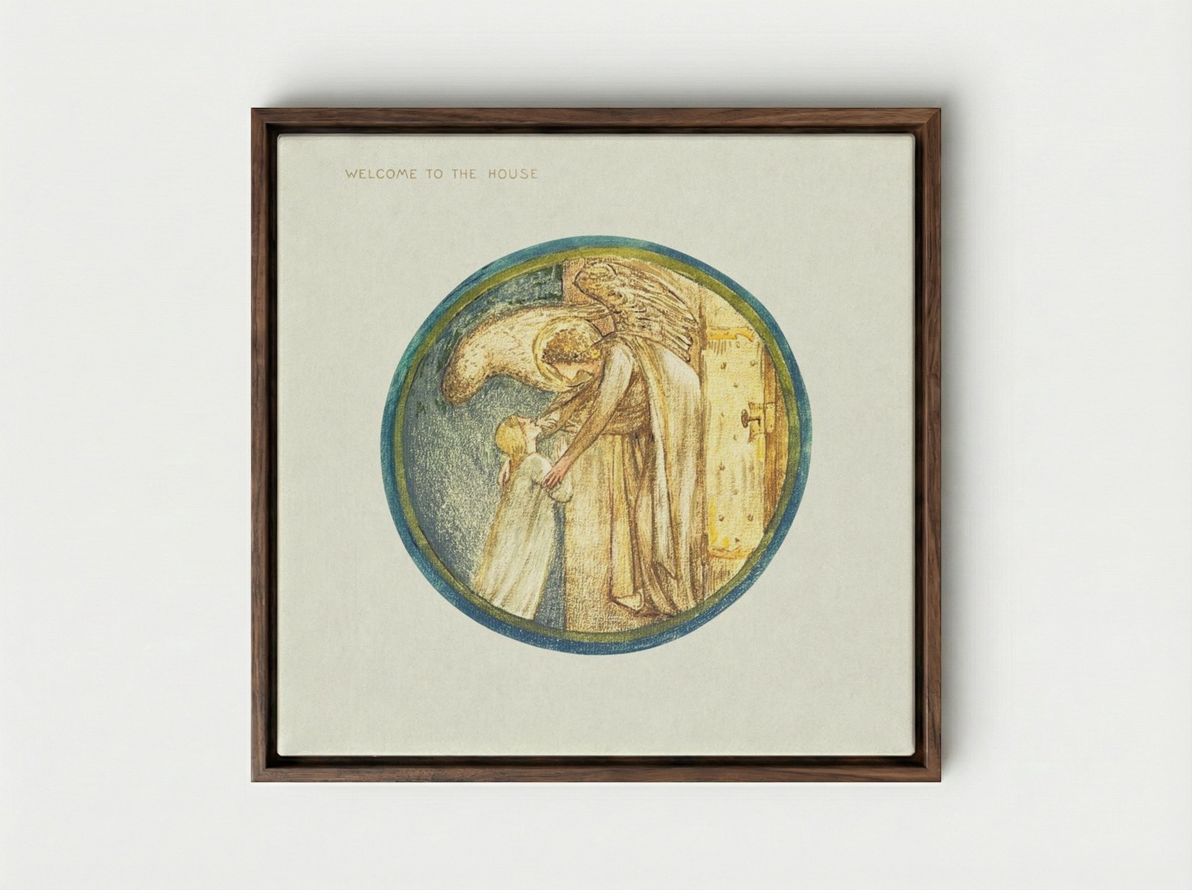 Welcome to the House, from The Flower Book - Edward Burne-Jones - Framed Canvas Dark Wood