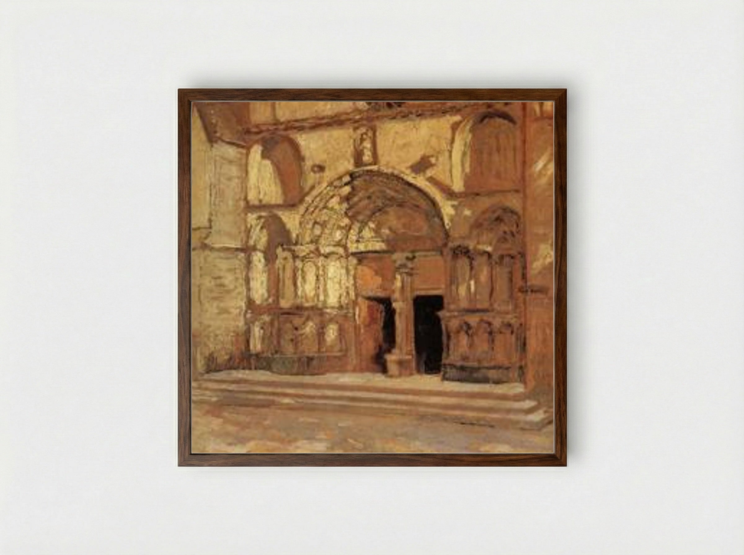 The Church Doorway - Grant Wood - Framed Print Dark Wood