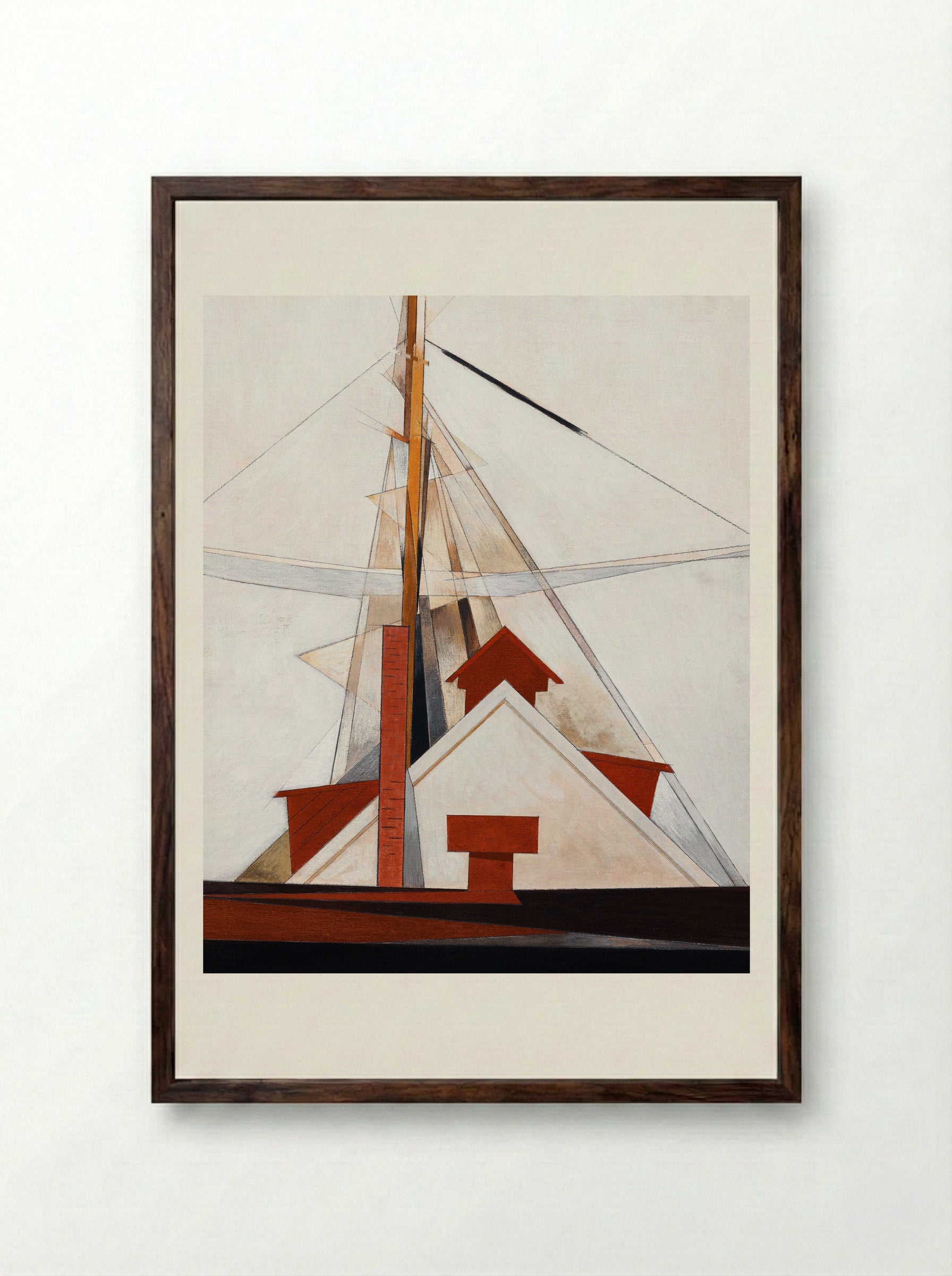 Masts - Charles Demuth - Framed Print Dark Wood