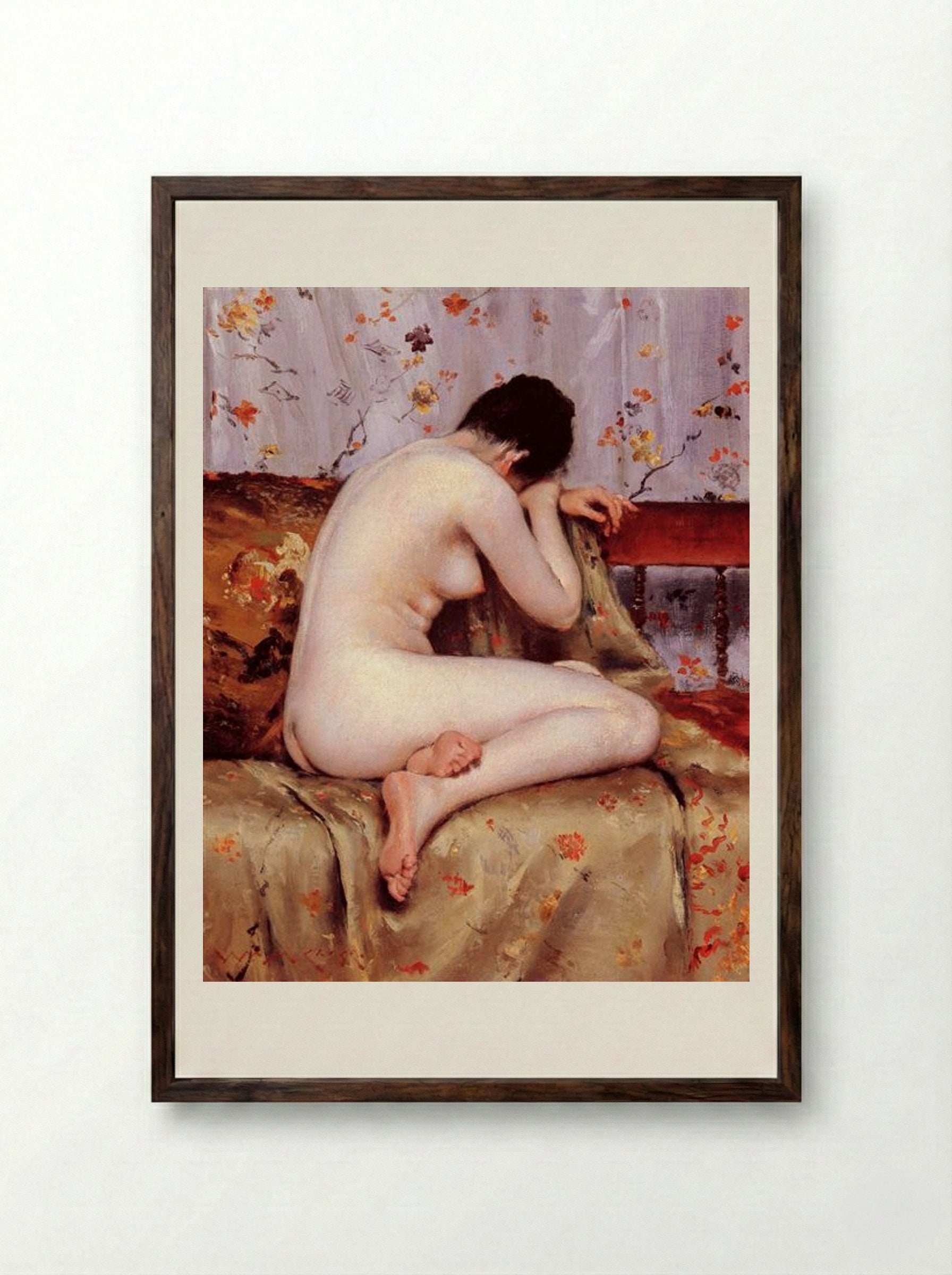 Modern Magdalen - William Merritt Chase - Framed Print Dark Wood