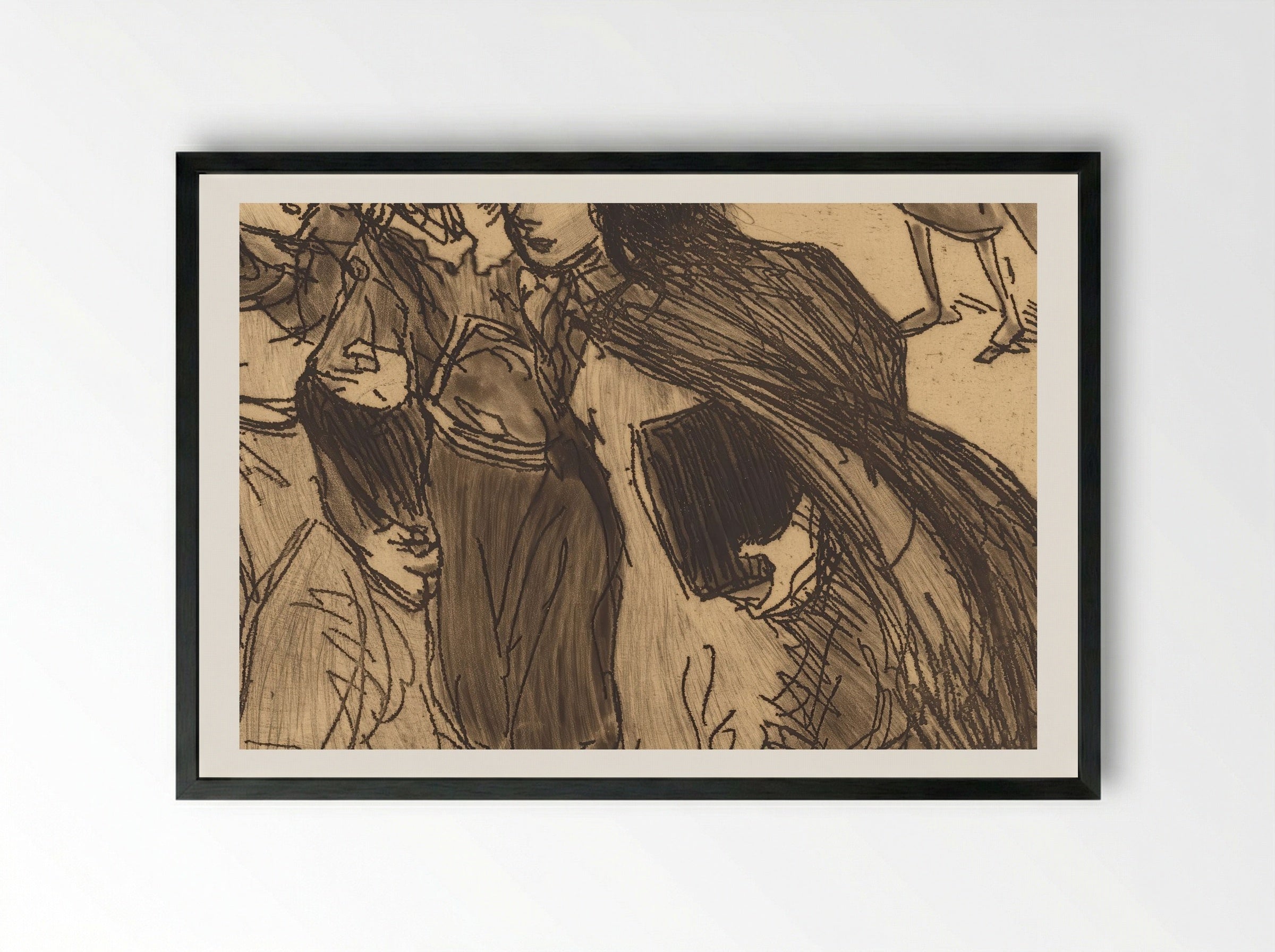 Girls Coming from School - Théophile Alexandre Steinlen - Framed Print Black