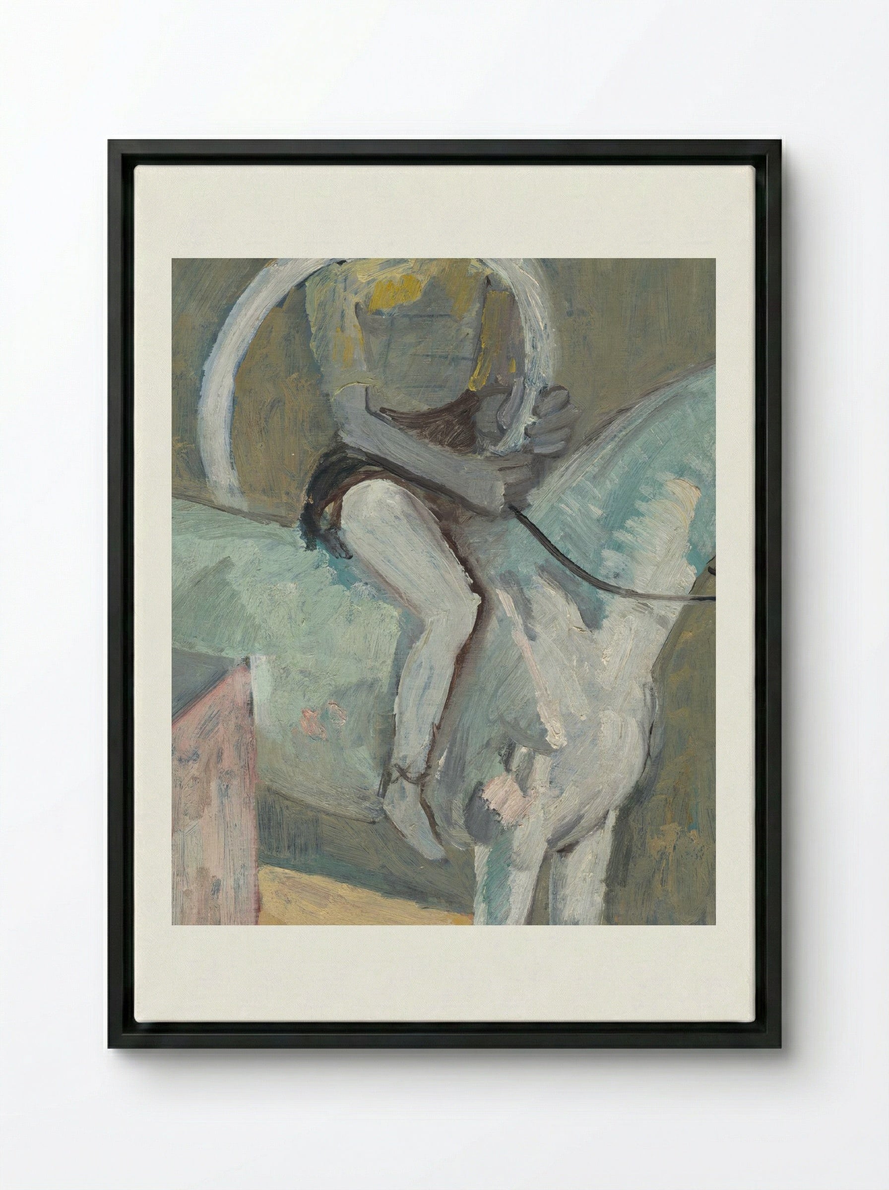 Circus Rider at Holy Communion - Cyprián Majerník - Framed Canvas Black