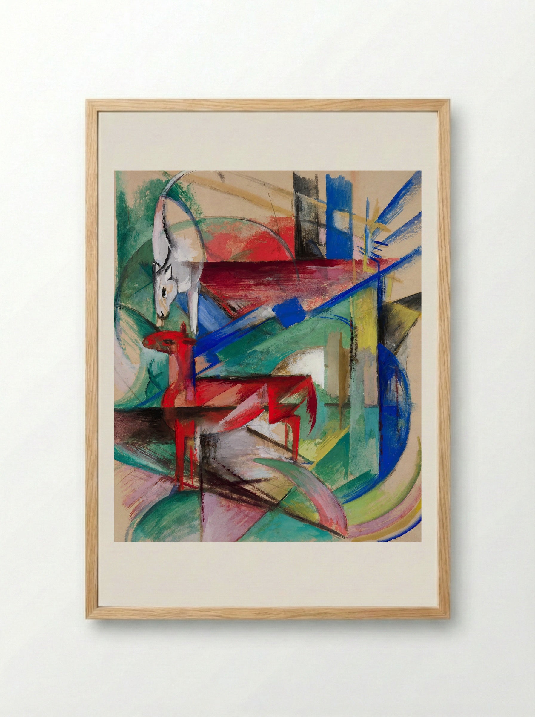 Landscape with Animals - Franz Marc - Framed Print Wood