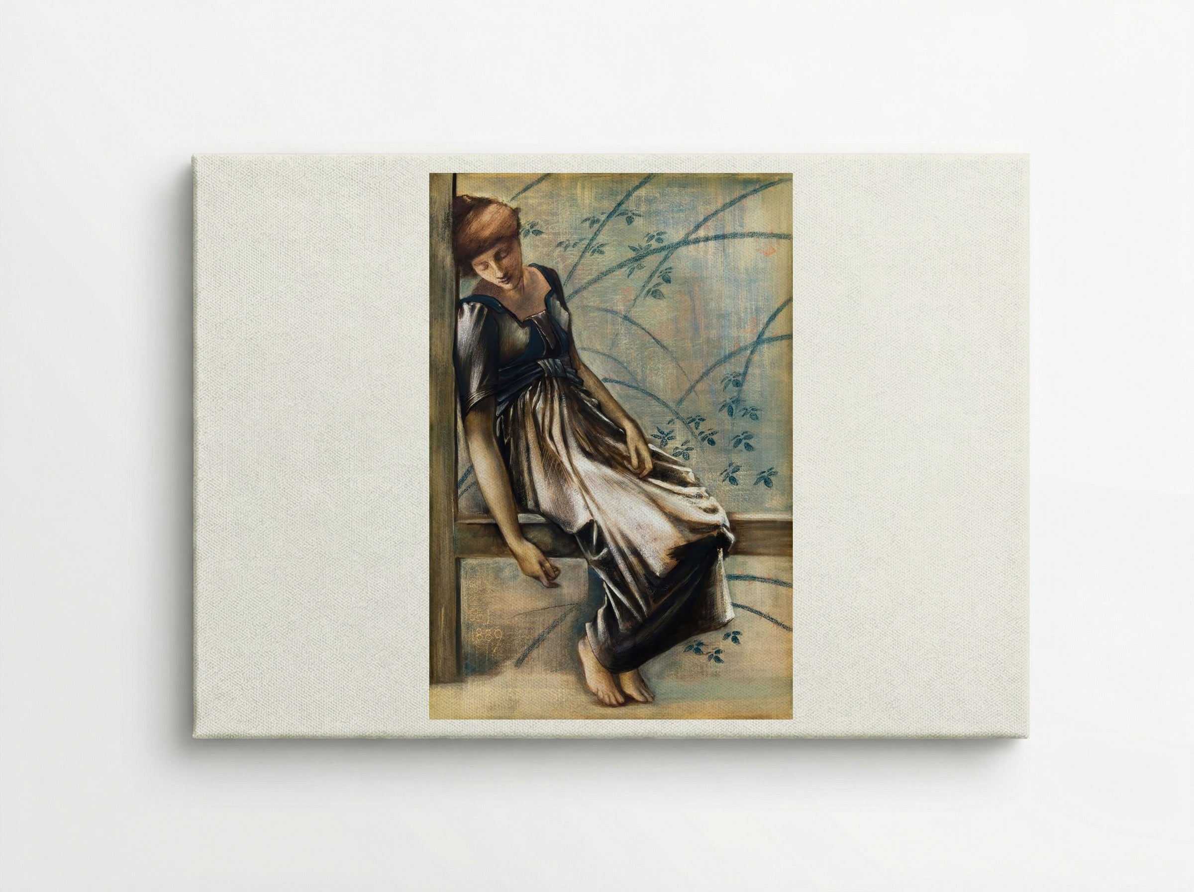 Study for 'The Garden Court' from 'The Briar Rose' Series - Edward Burne-Jones - Canvas